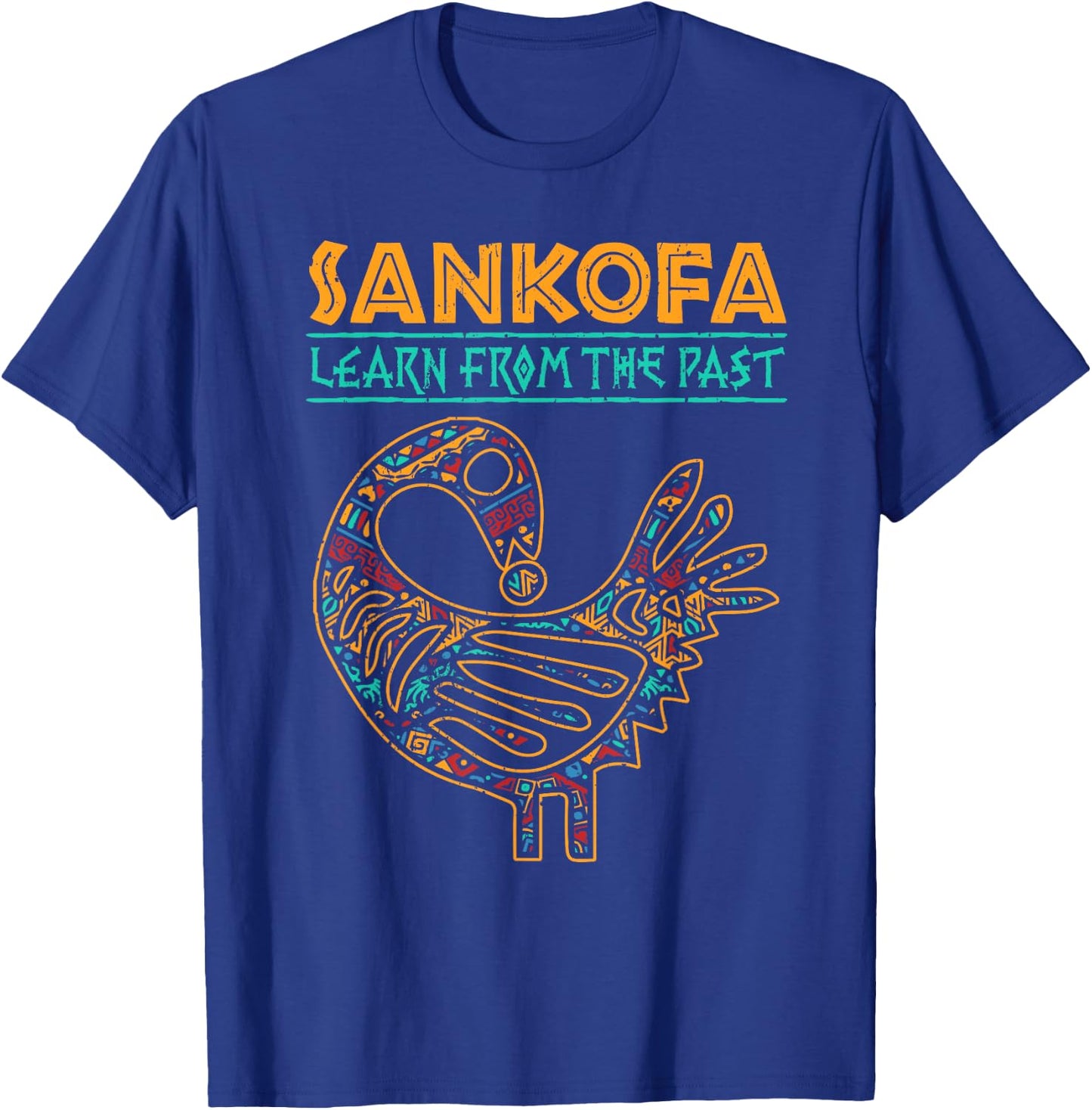 Black History Sankofa African Bird Juneteenth T-Shirt - T-Shirt | Royal
