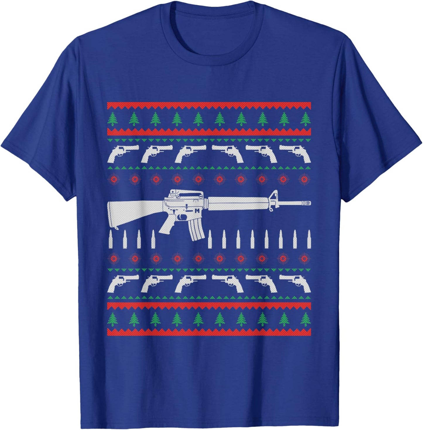 I Want Guns For Christmas Ugly Christmas Sweater T-Shirt - T-Shirt | Royal