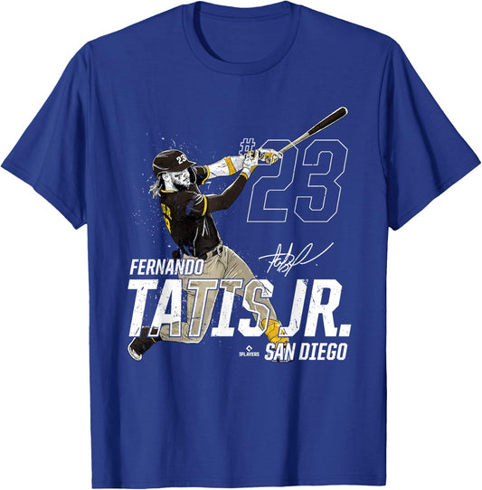 Dynamic Pose Fernando Tatis Jr San Diego Baseball MLBPA T-Shirt - T-Shirt | Royal