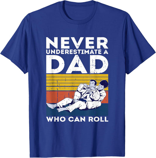 Retro Jiu-Jitsu Dad BJJ Men Father Vintage T-Shirt - T-Shirt | Royal