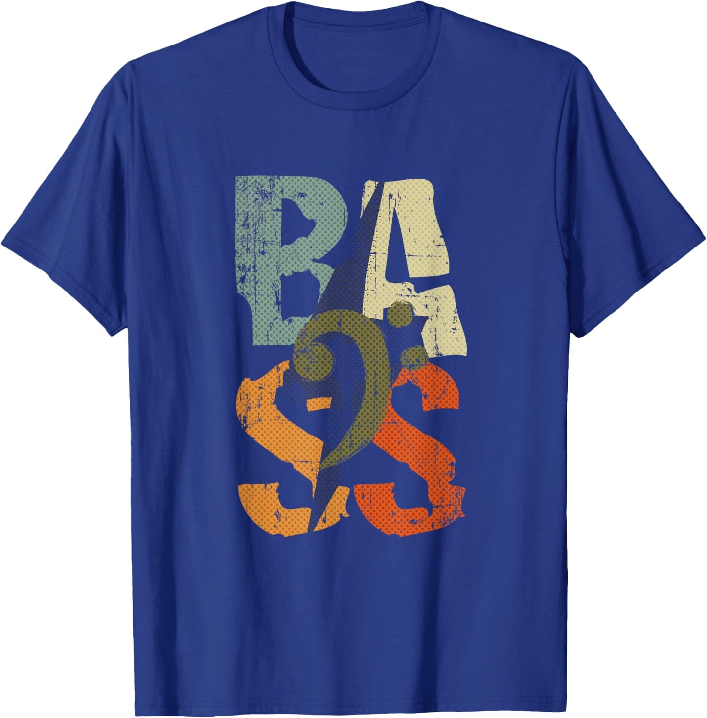 BASS Guitar Player Vintage Bass Clef for Bassist T-Shirt - T-Shirt | Royal