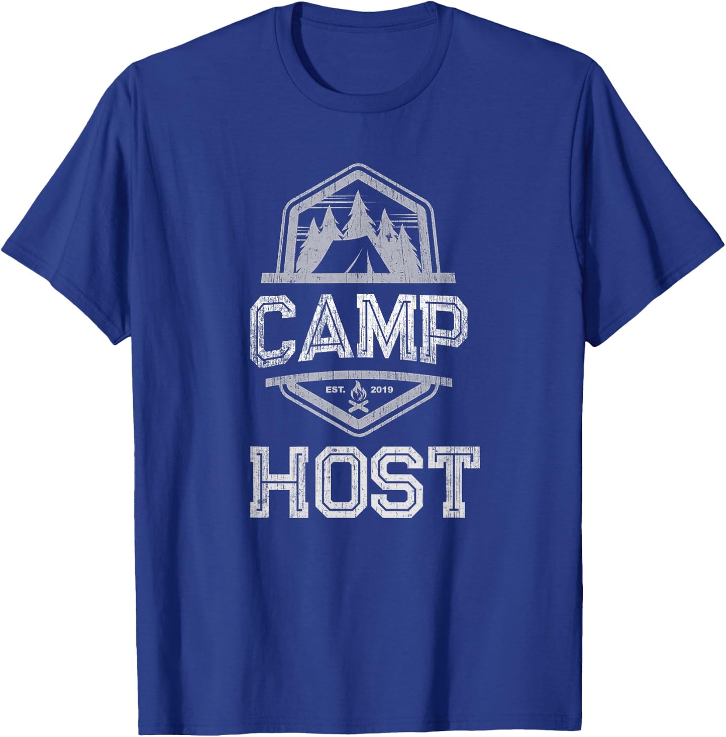 Retro CAMP HOST Campground Staff Campsite Team Hosting Crew T-Shirt - T-Shirt | Royal
