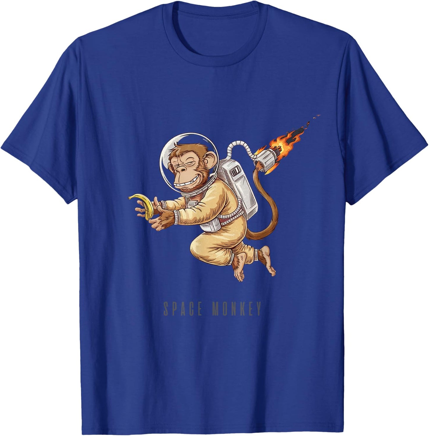 Space Monkey - The Monkey in Space with Banana T-Shirt - T-Shirt | Royal