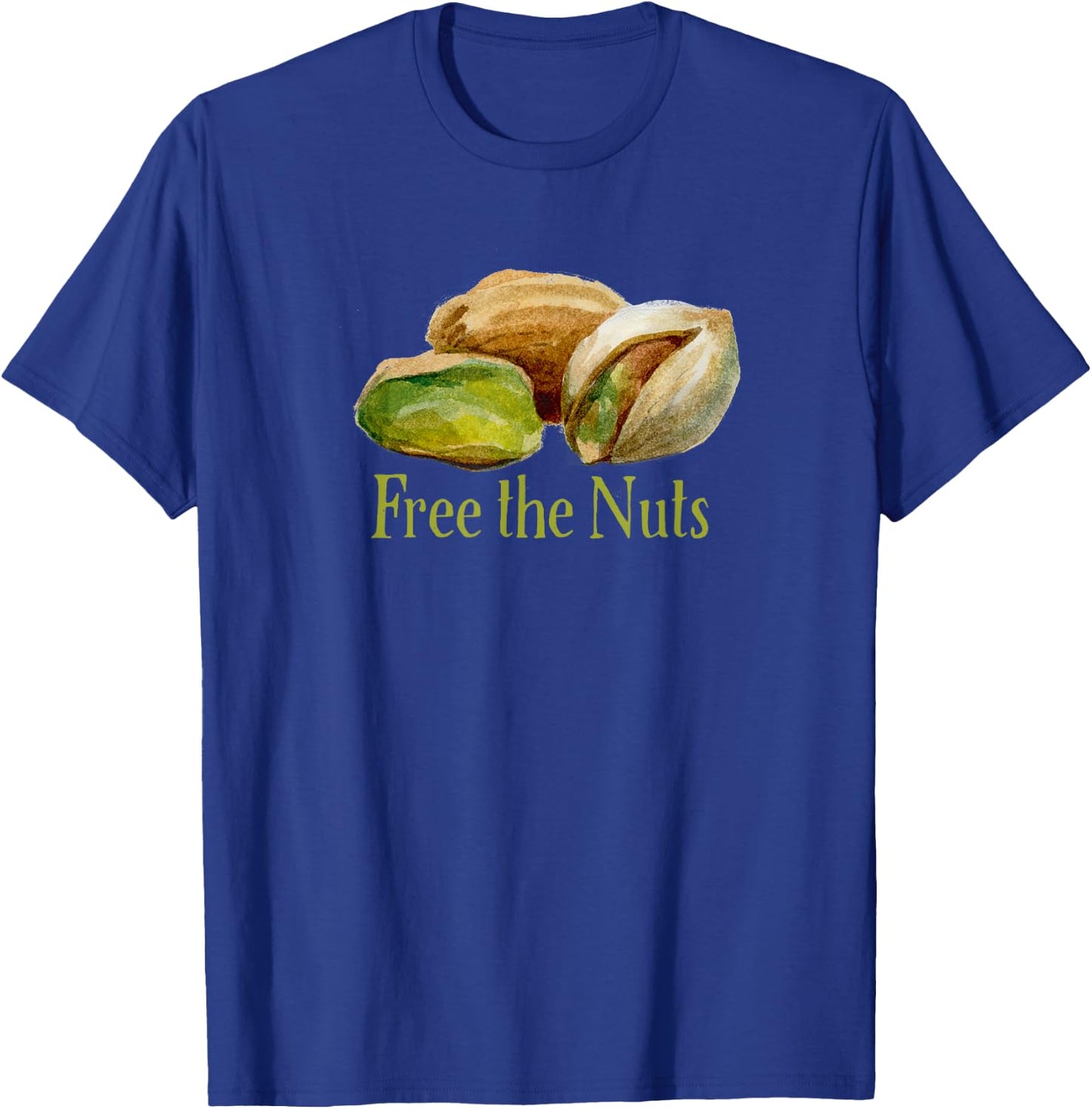 Free the Nuts Funny Pistachio Lovers T-Shirt - T-Shirt | Royal