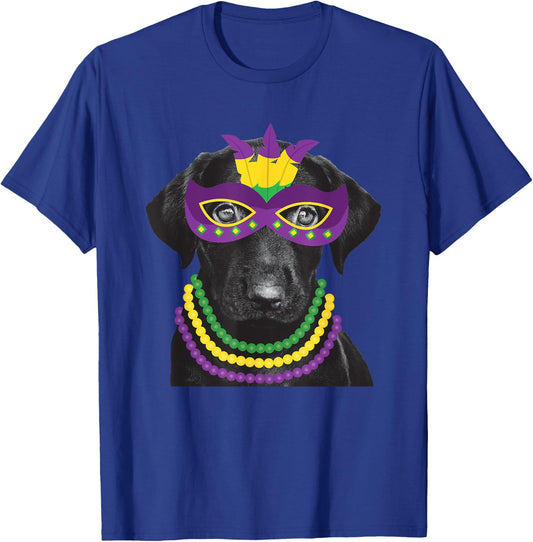 Labrador Retriever Mardi Gras Dog Beads Costume Women Girls Kids T-Shirt - T-Shirt | Royal