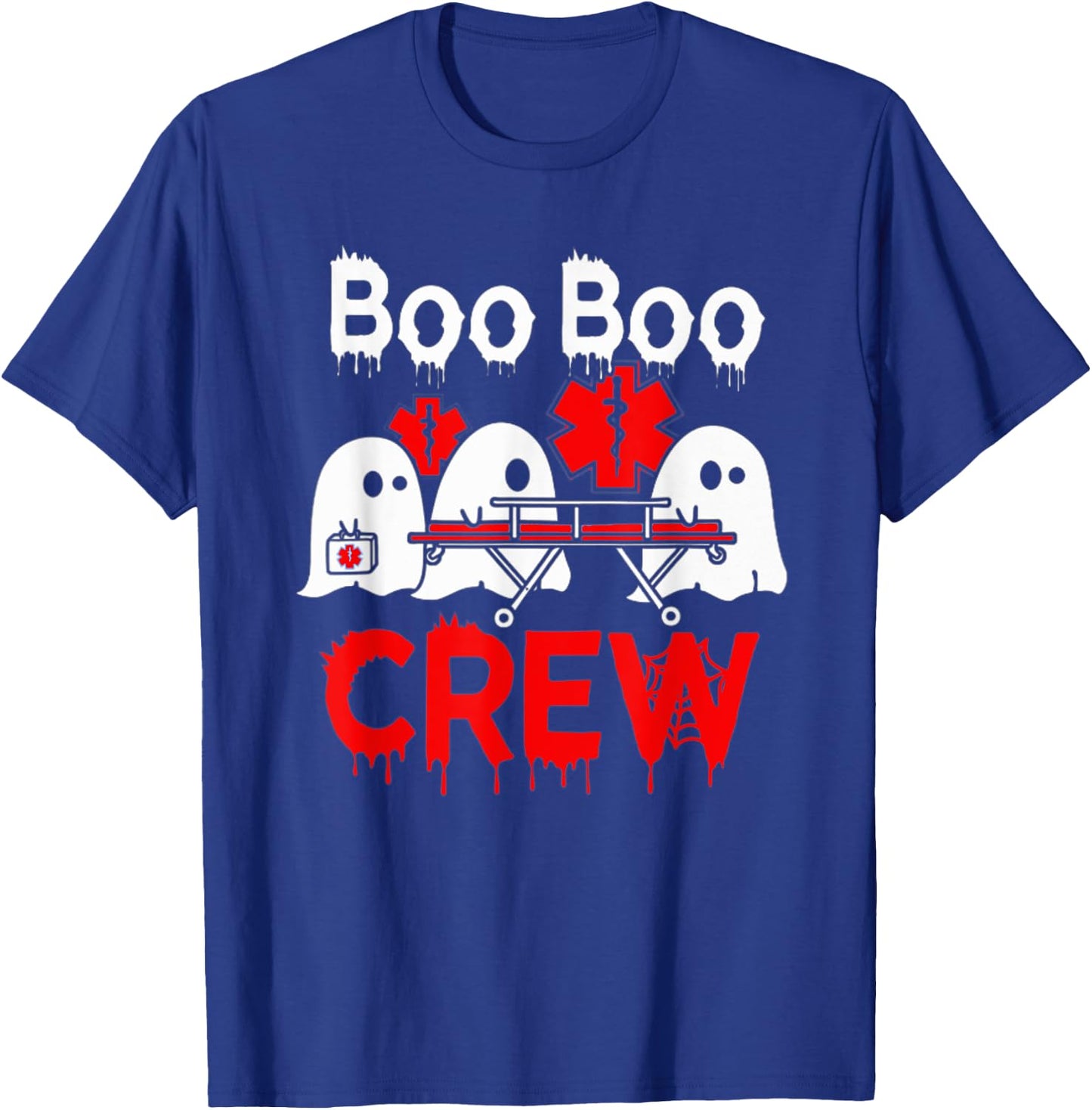 Ghost Boo Boo Crew EMT Paramedic Nurse Halloween T-Shirt - T-Shirt | Royal