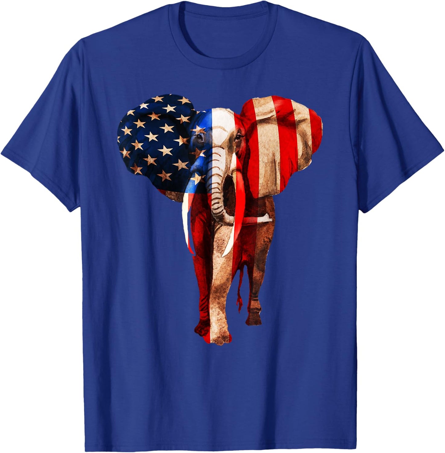 July 4th USA American Flag - African Elephant T-Shirt - T-Shirt | Royal