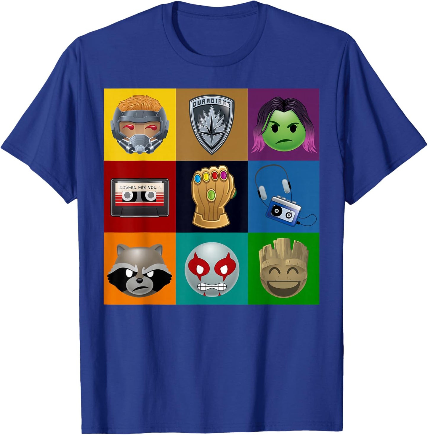 Marvel Guardians of The Galaxy Emoticon Graphic Small T-Shirt - T-Shirt | Royal