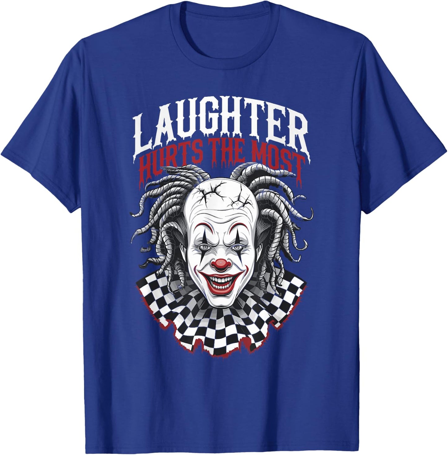 Terrifying Clown Face Killer Clown Costume Horror Vibes T-Shirt - T-Shirt | Royal
