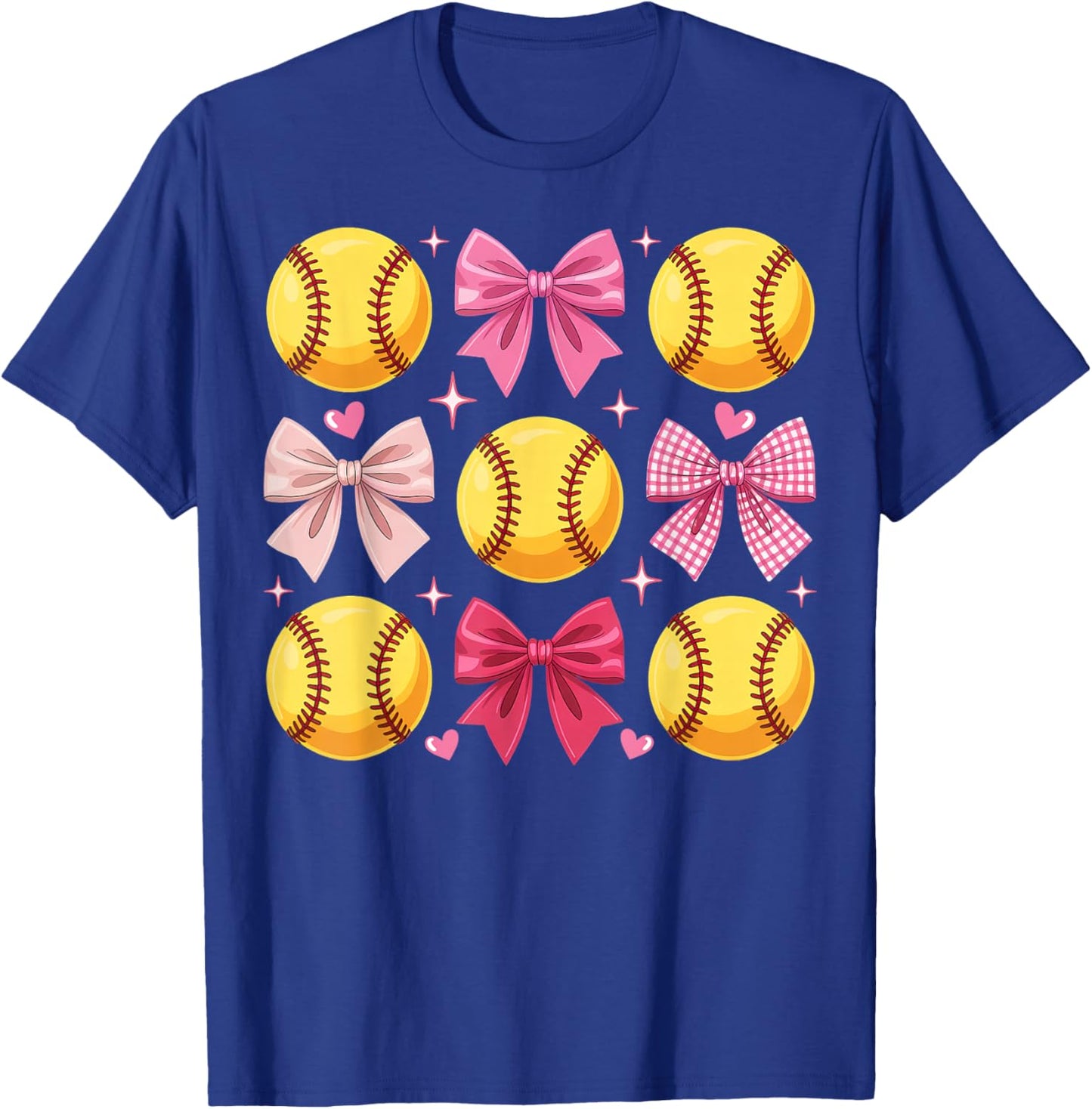 Girls Softball Pink Coquette Bow Softball Vibes Toddler T-Shirt - T-Shirt | Royal