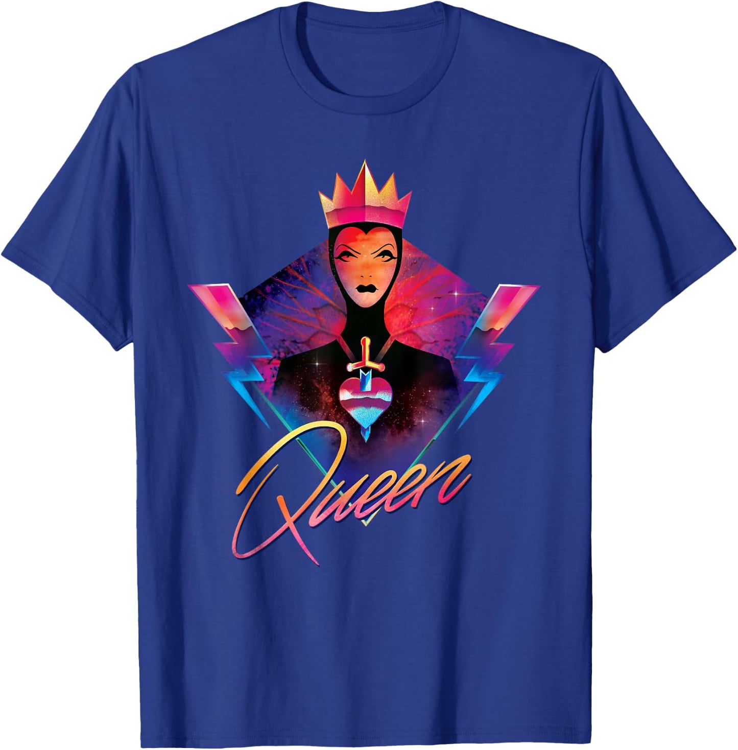 Disney Villains Evil Queen Neon 90s Rock Band T-Shirt - T-Shirt | Royal