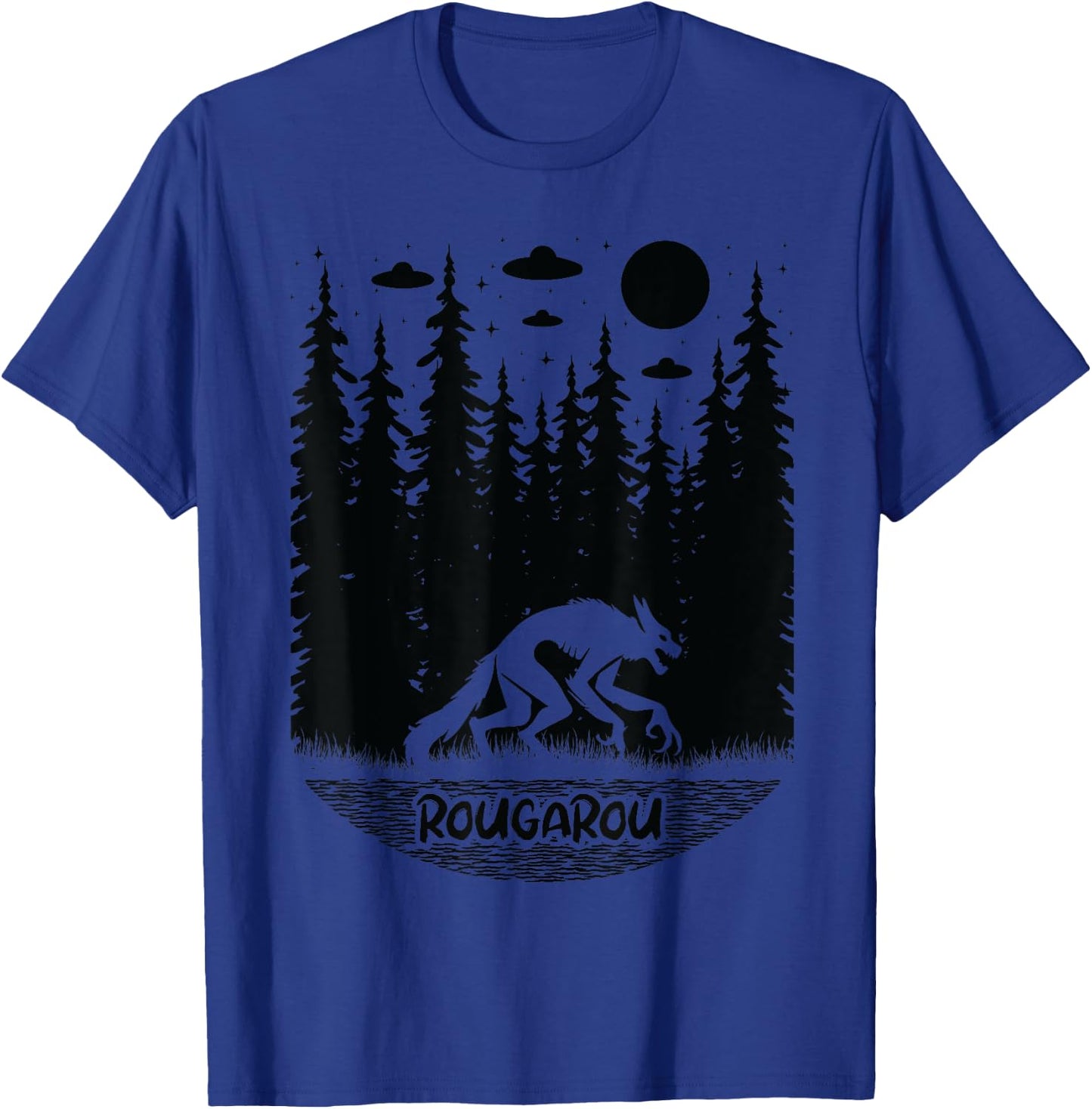 Funny Cryptid Rougarou Ufos Folklore Creature Cryptozoology T-Shirt - T-Shirt | Royal