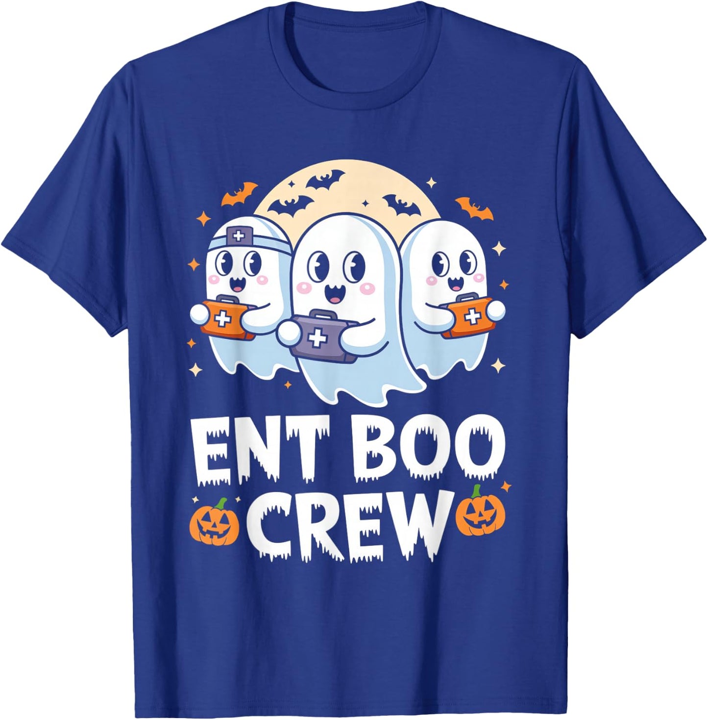 Spooky ENT Boo Crew Halloween Nurse Practitioner T-Shirt - T-Shirt | Royal