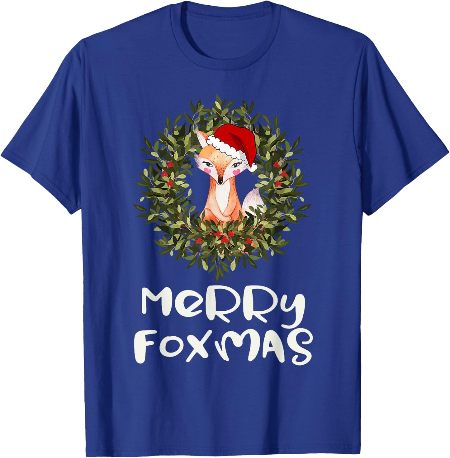 Cute Santa Fox Xmas Merry Foxmas T-Shirt - T-Shirt | Royal