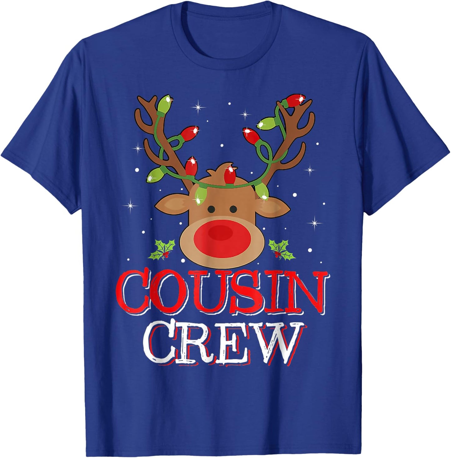 Cousin Crew Reindeer Christmas Family Pajamas T-Shirt - T-Shirt | Royal
