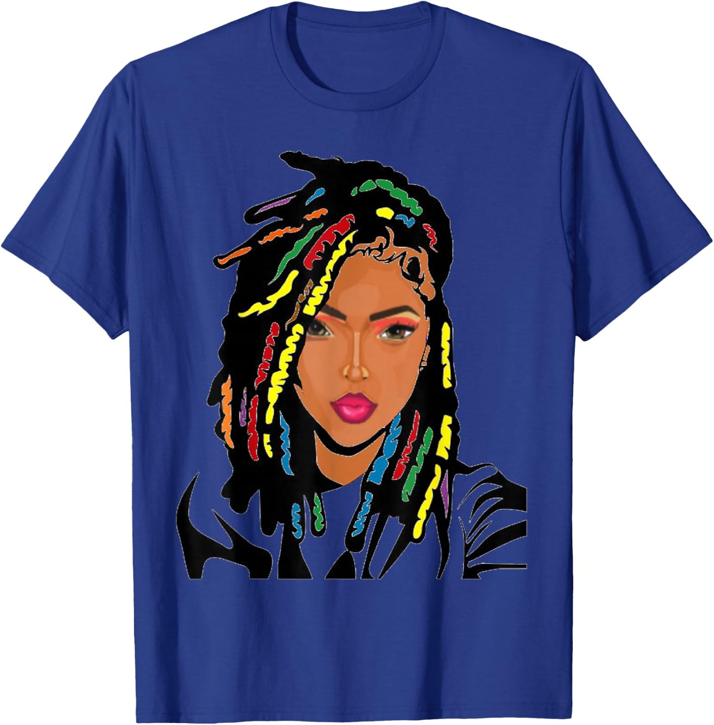 Natural Hair Black Women LOC'd Dreadloc Beauty Design 2 T-Shirt - T-Shirt | Royal