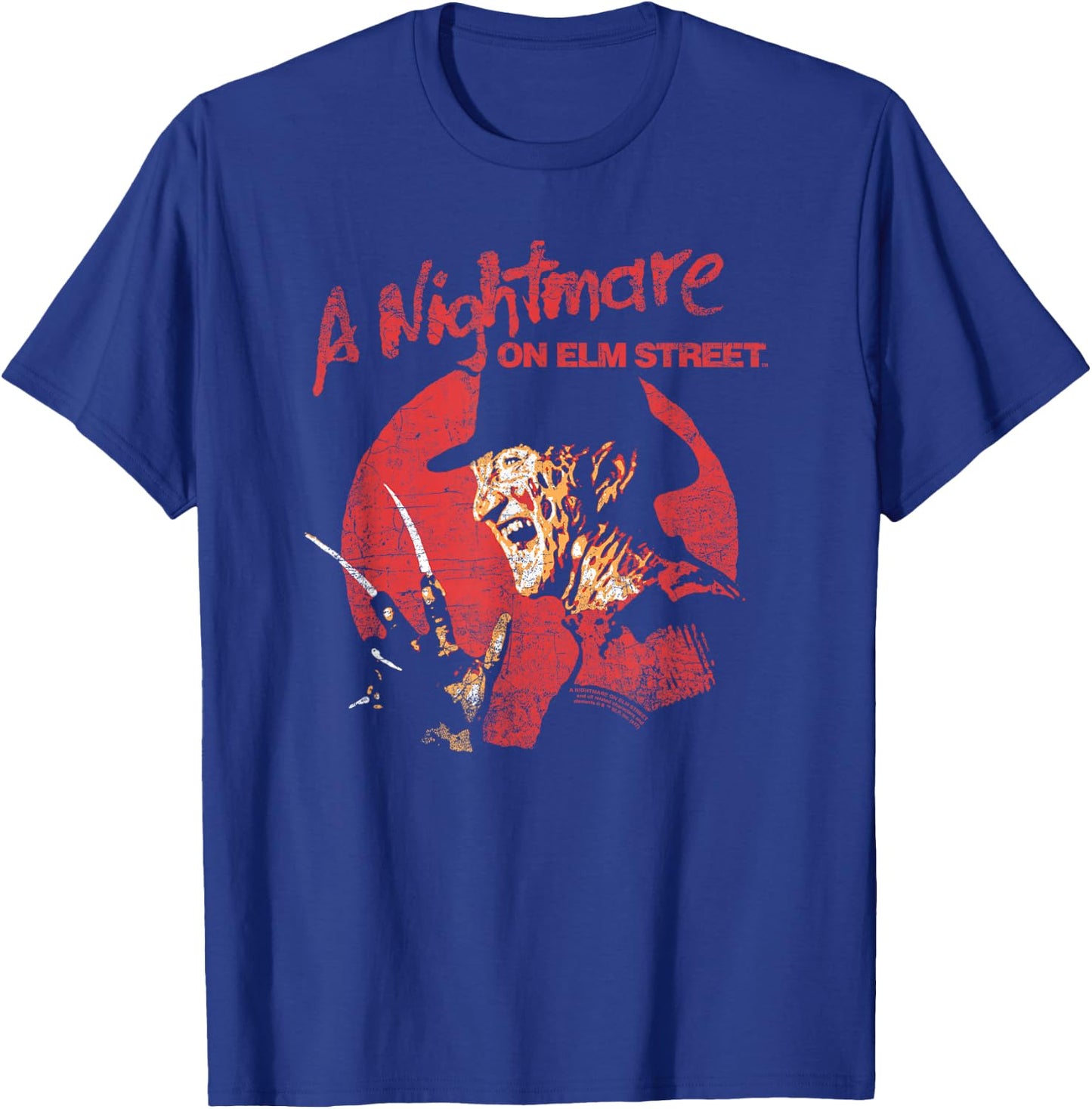 Nightmare on Elm Street Freddy Circle T-Shirt - T-Shirt | Royal