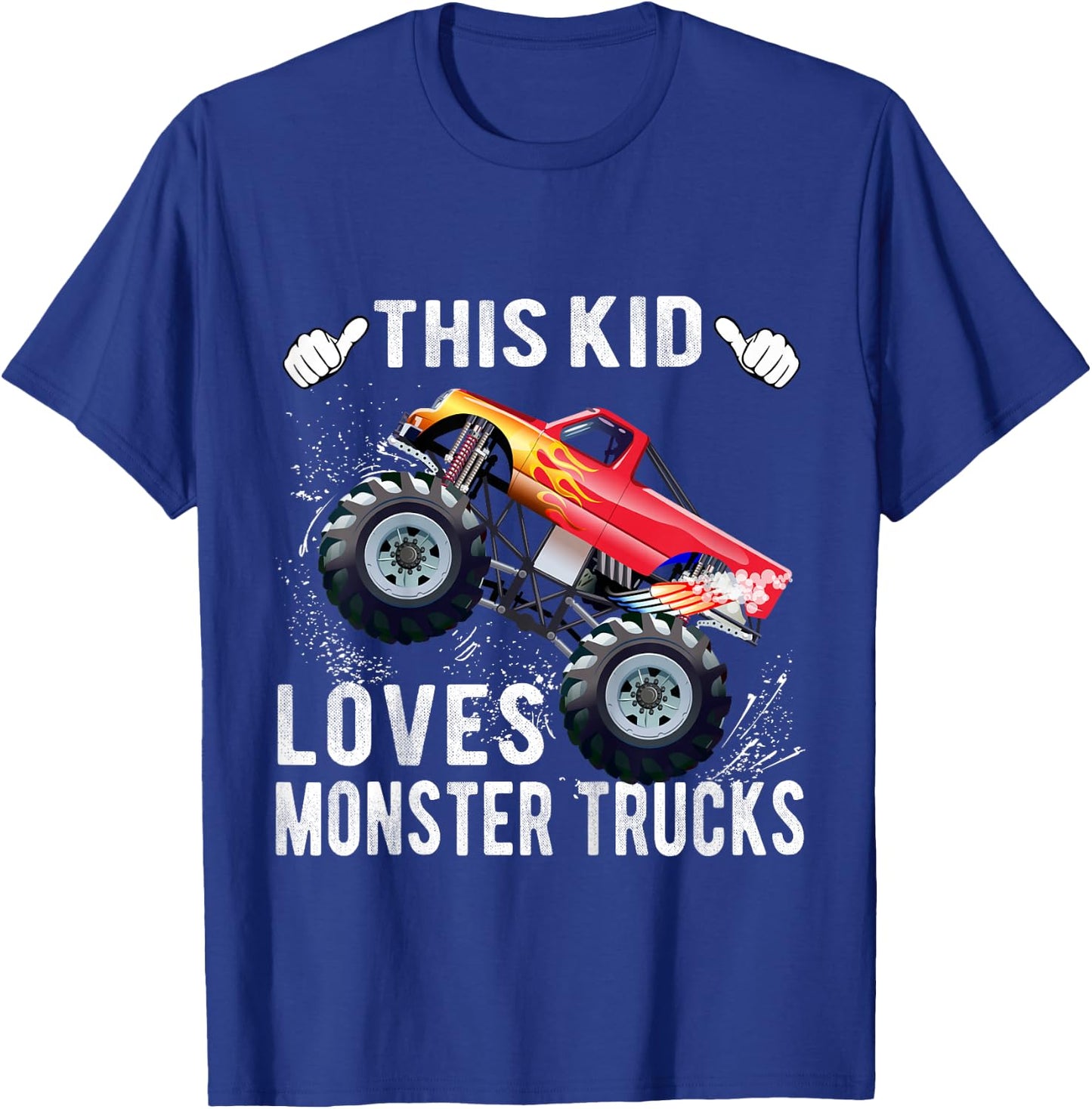 Kids This Kid Loves Monster Trucks Boys and Girls Gift T-Shirt - T-Shirt | Royal