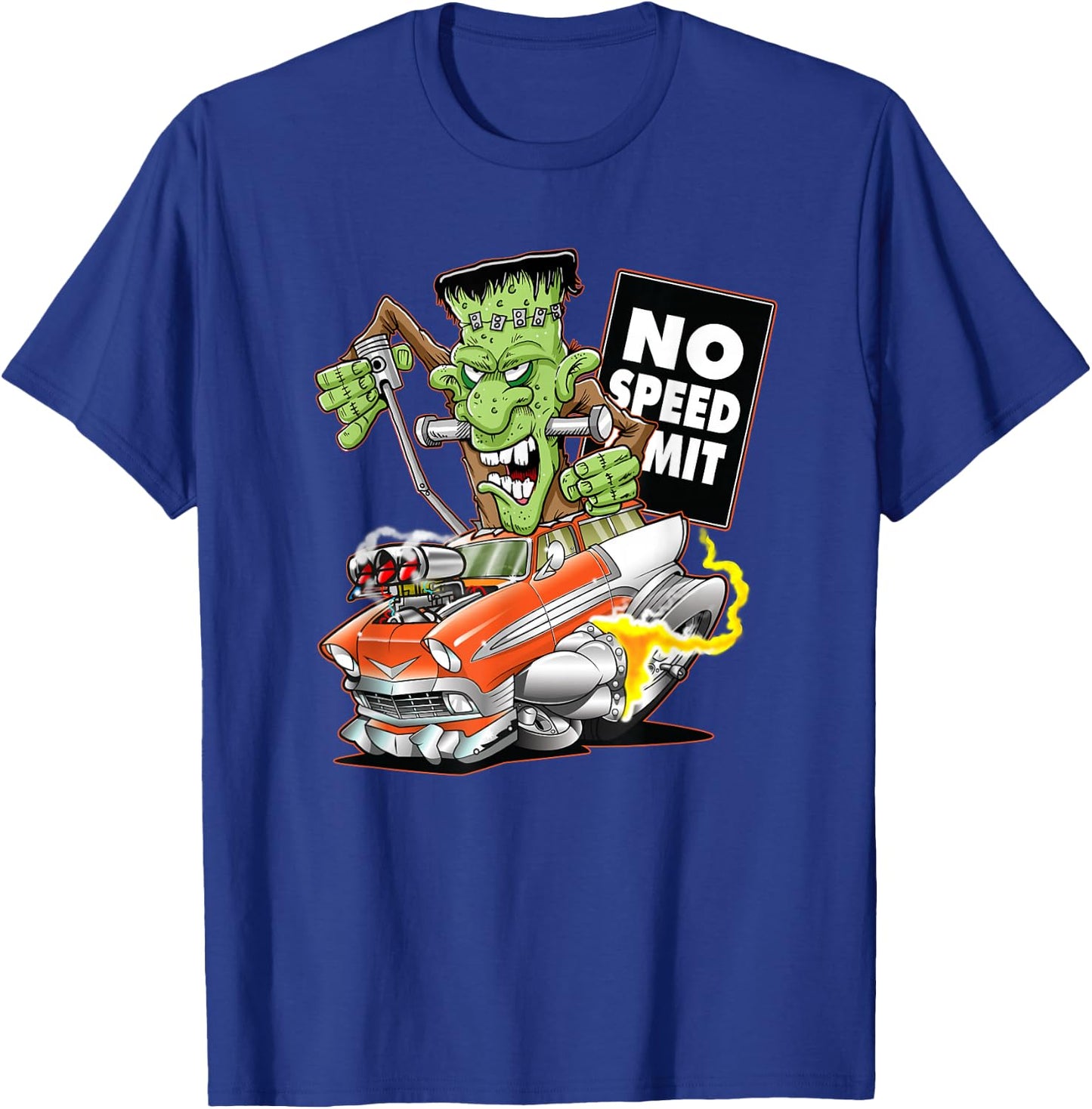 1956 Funny Cartoon Hot Rod Monster Vintage Car T-Shirt - T-Shirt | Royal