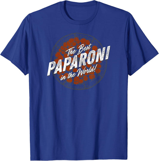 Father's Day Funny Pizza Best Paparoni in the World T-Shirt - T-Shirt | Royal