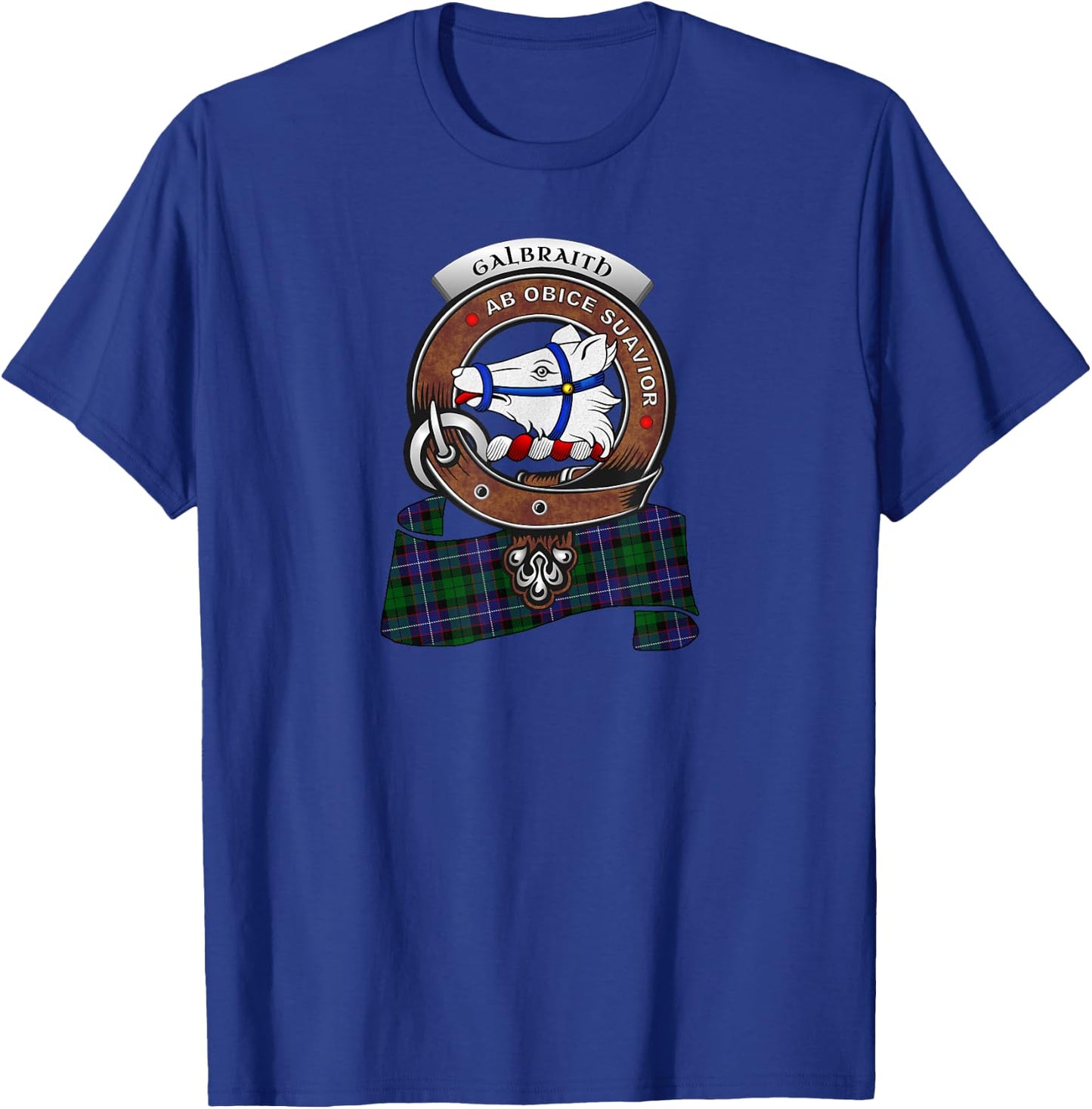 Galbraith Clan Badge &Tartan T-Shirt - T-Shirt | Royal