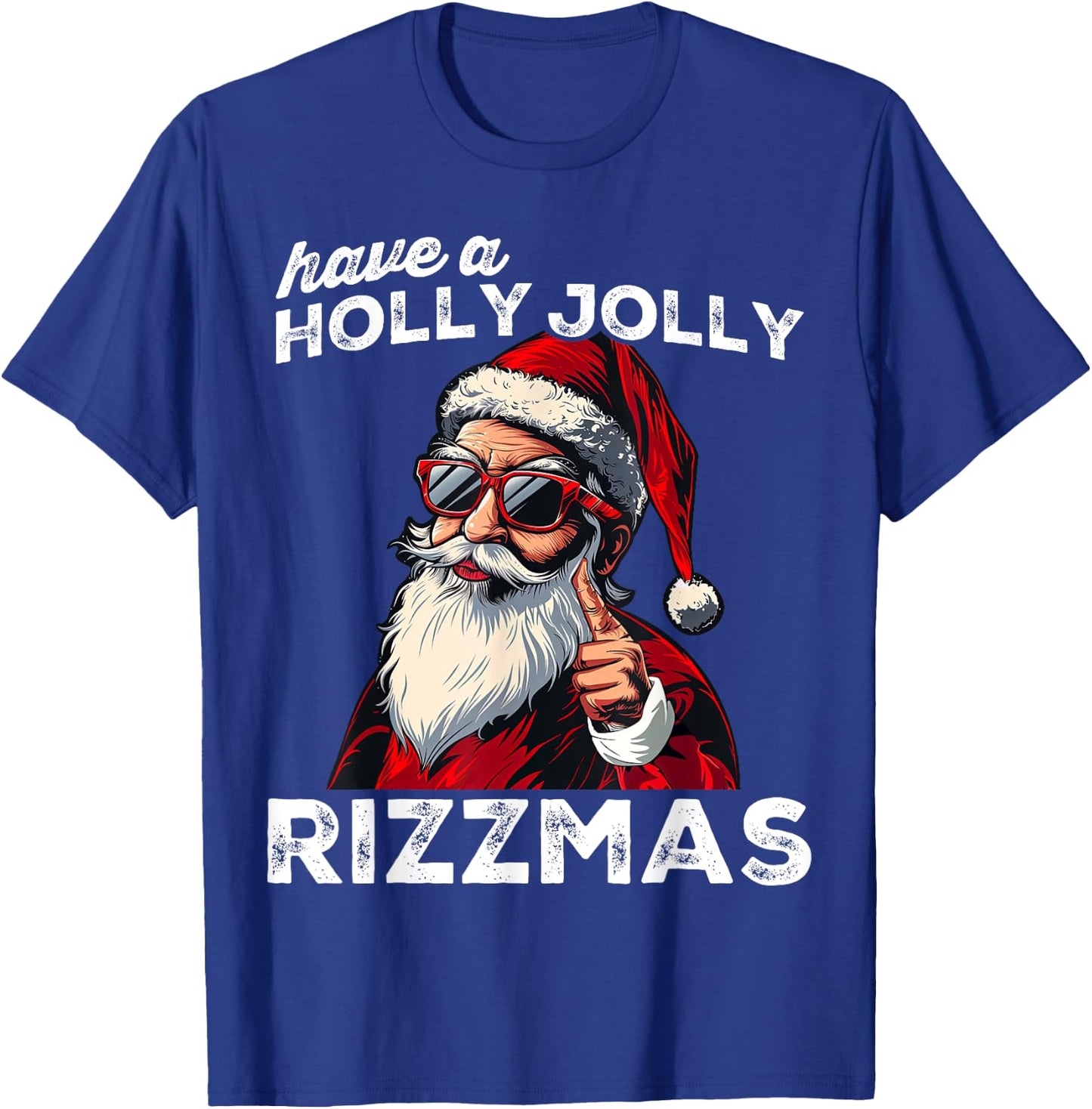 Mewing Santa Mew Funny Santa Meme Rizz Rizzmas Christmas T-Shirt - T-Shirt | Royal