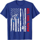 Reel Cool Papaw American Flag Fishing Birthday Fathers Day T-Shirt - T-Shirt | Royal
