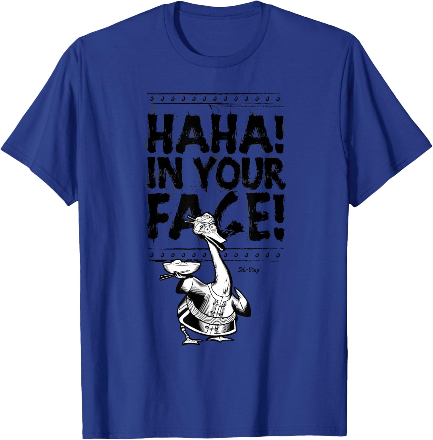 Kung Fu Panda Mr. Ping Haha In Your Face Sketch T-Shirt - T-Shirt | Royal