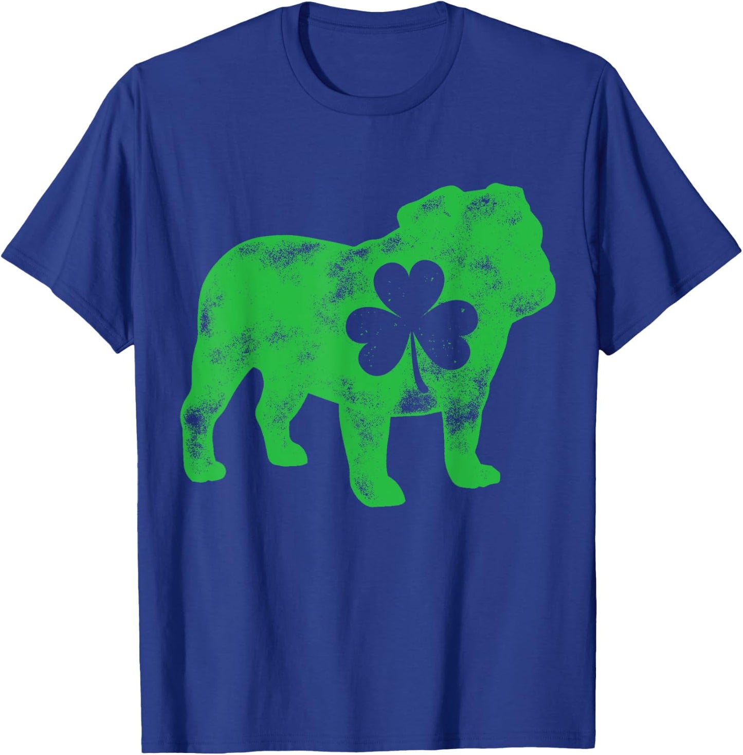 English Bulldog St Patricks Day Boys Men Dog Shamrock Puppy T-Shirt - T-Shirt | Royal
