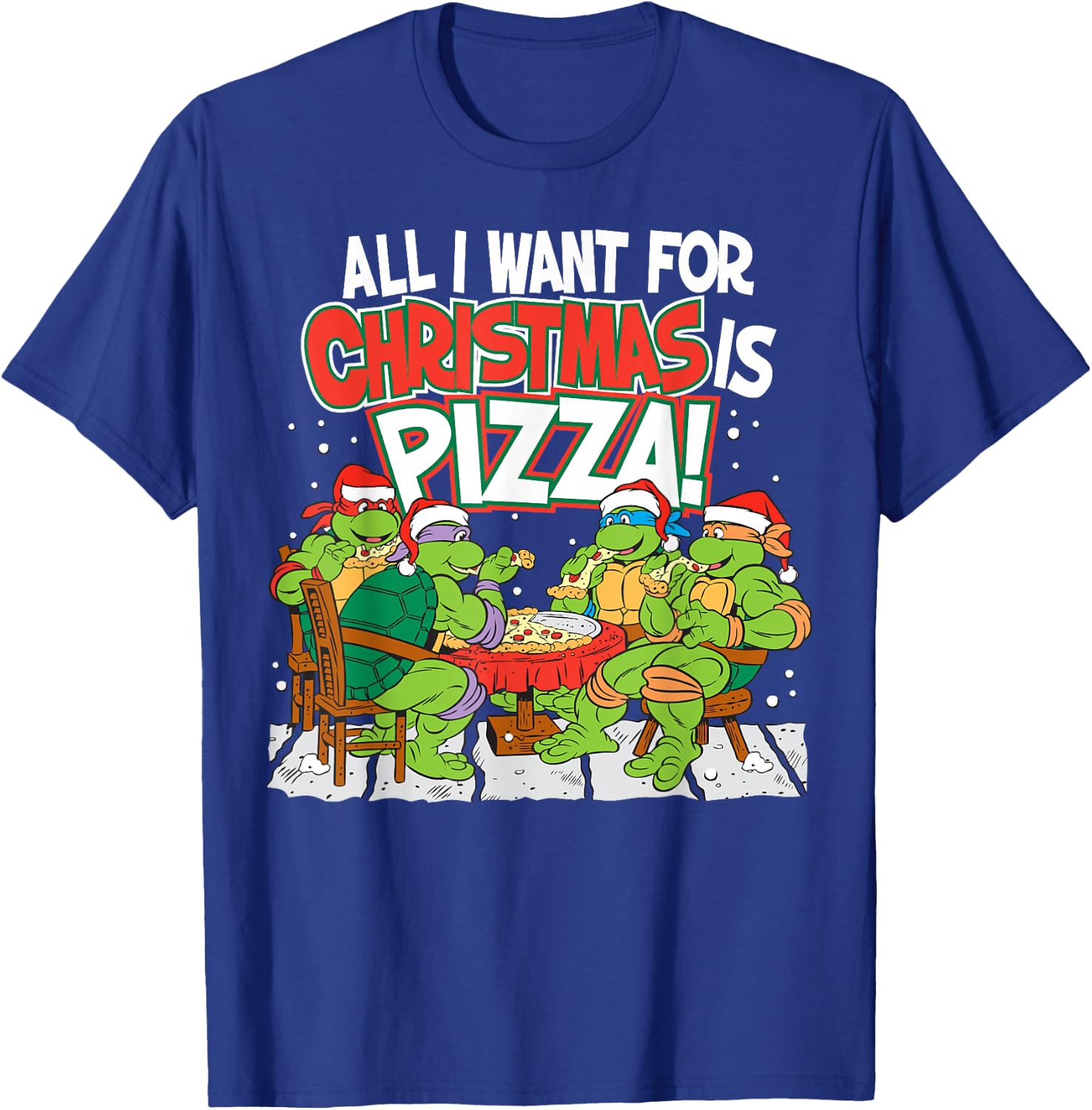 Teenage Mutant Ninja Turtles Pizza for Christmas T-Shirt - T-Shirt | Royal