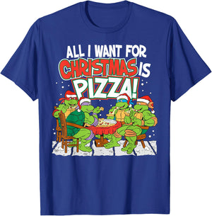 Teenage Mutant Ninja Turtles Pizza for Christmas T-Shirt - T-Shirt | Royal