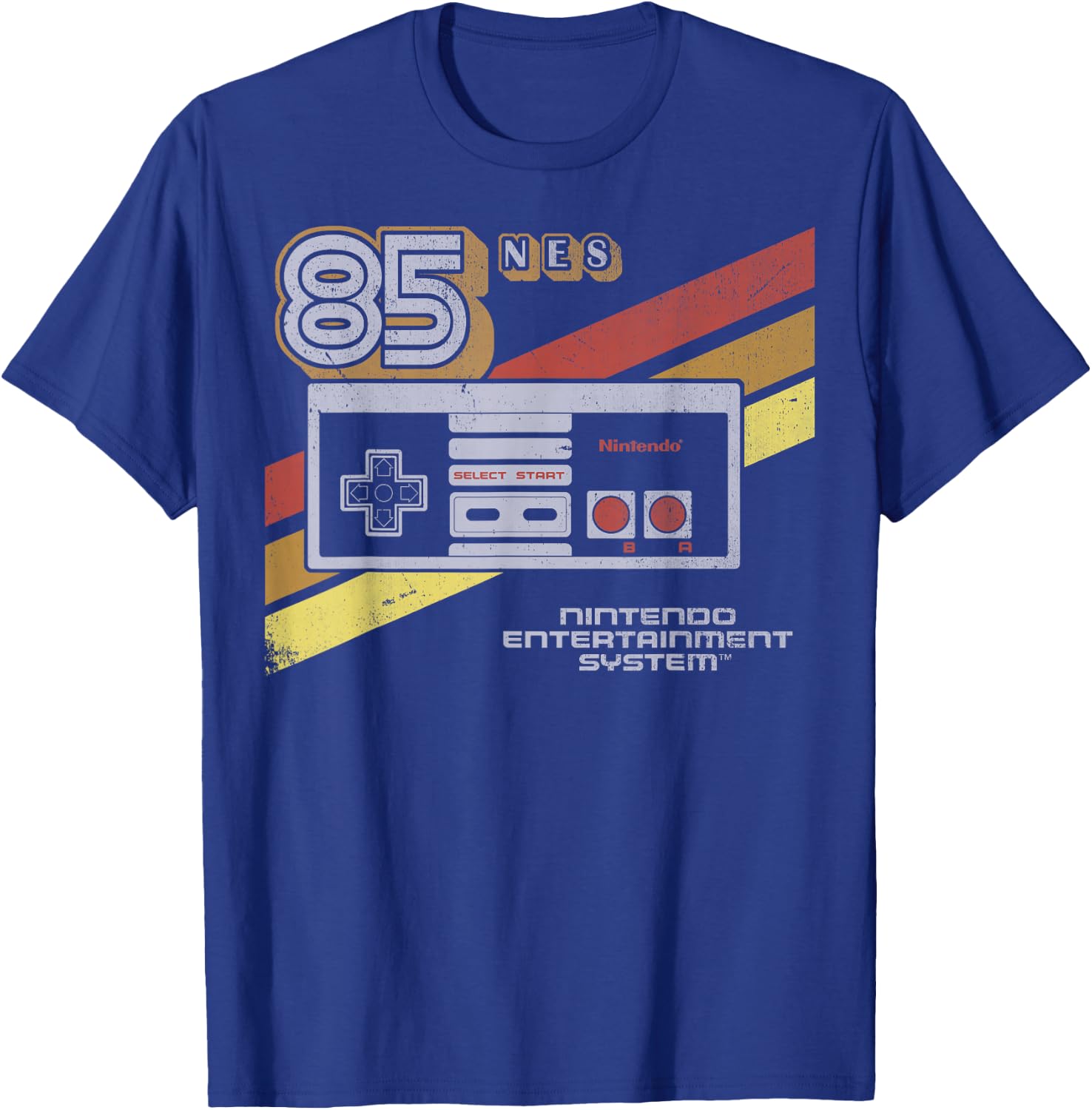 Nintendo NES Controller Retro Stripe 85 T-Shirt - T-Shirt | Royal