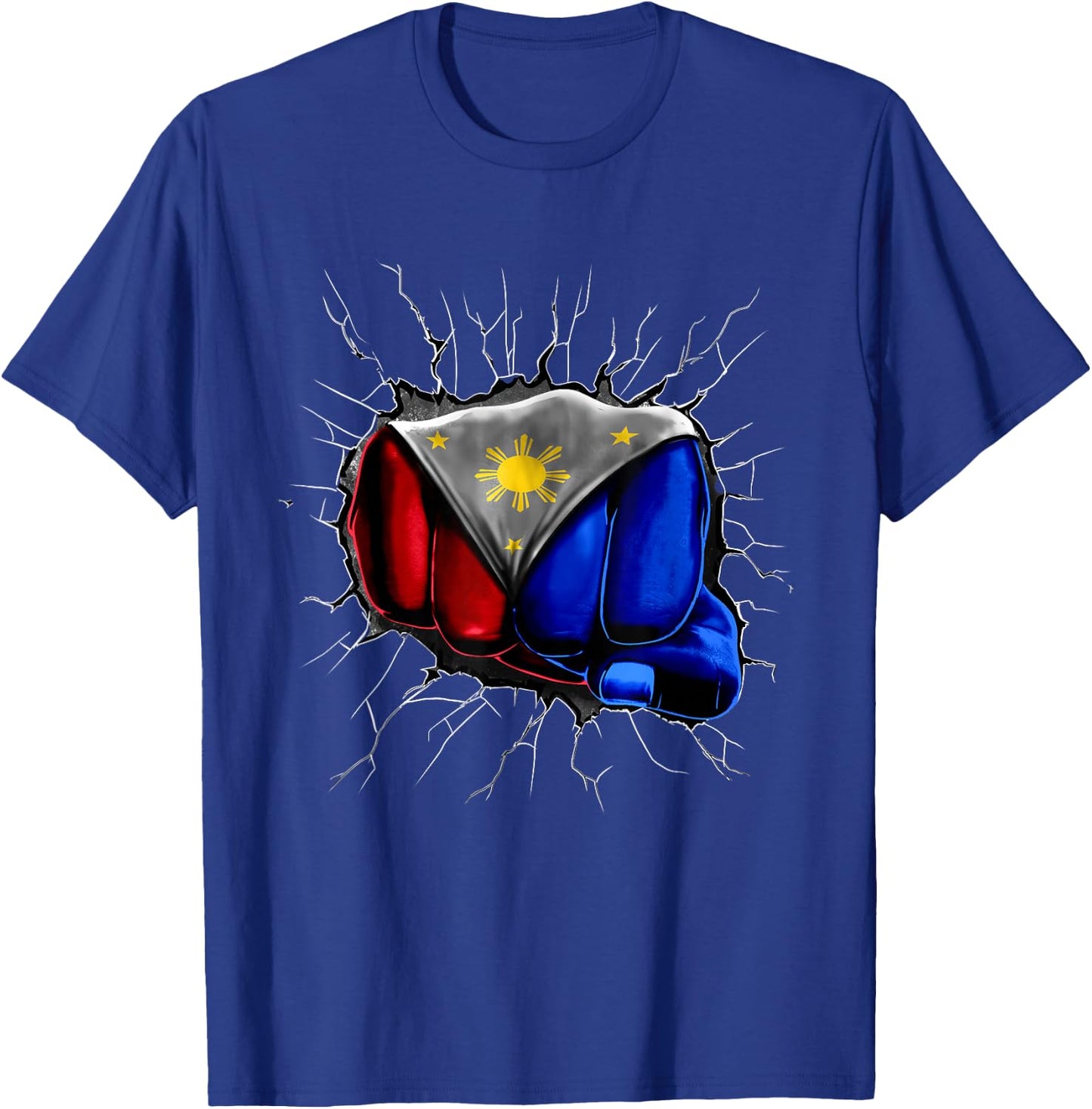 Philippines Flag Shirt Filipino Flag Fist Gift T-Shirt - T-Shirt | Royal