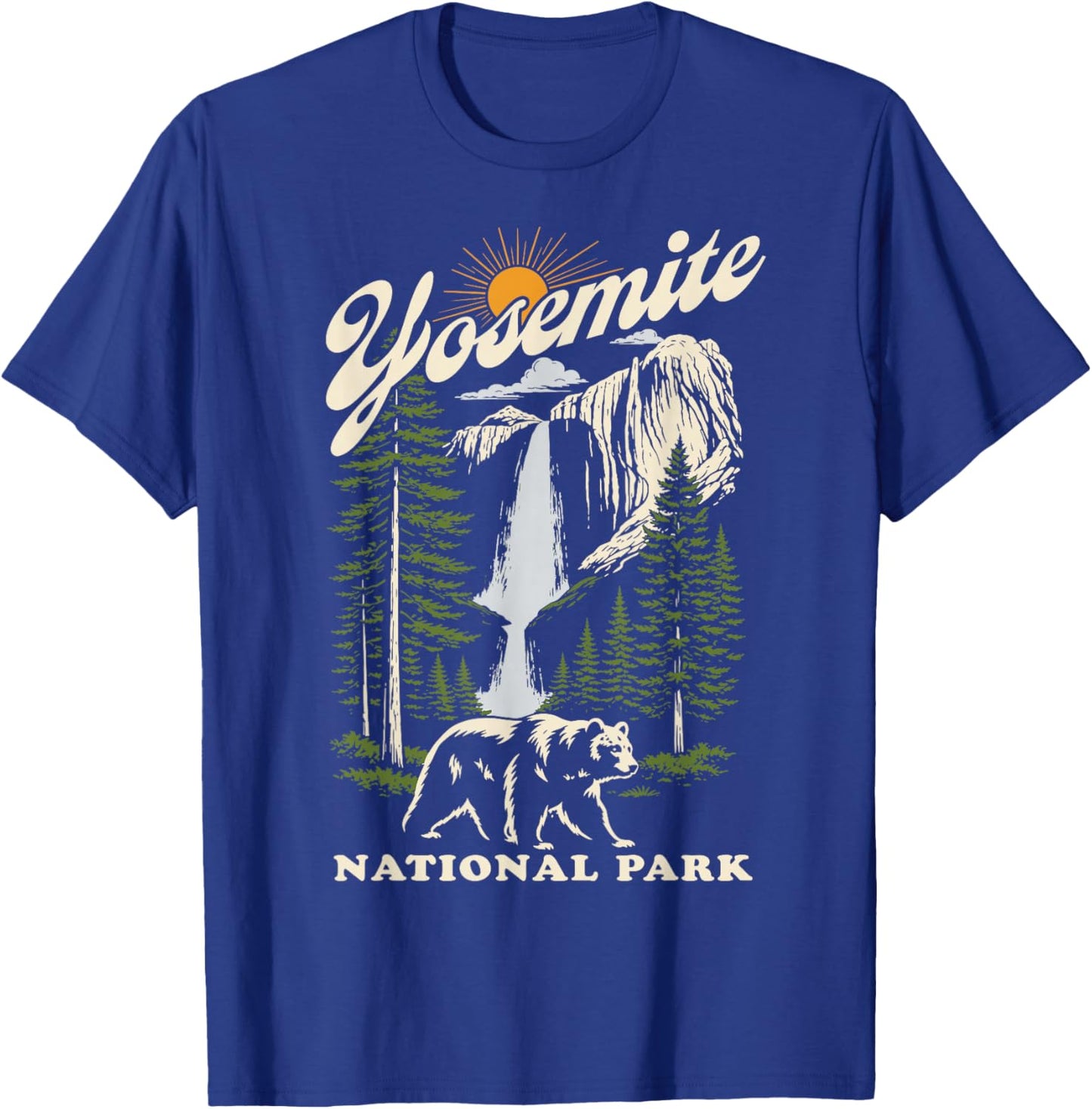 Yosemite National Park Waterfall T-Shirt - T-Shirt | Royal