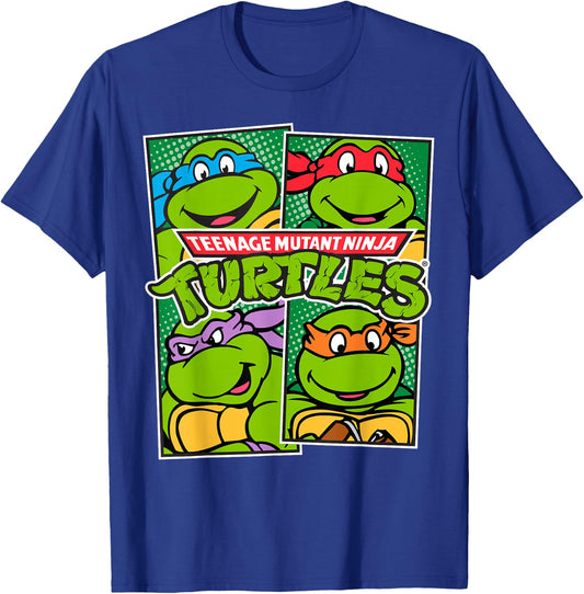 Teenage Mutant Ninja Turtles Paneled Characters T-Shirt - T-Shirt | Royal