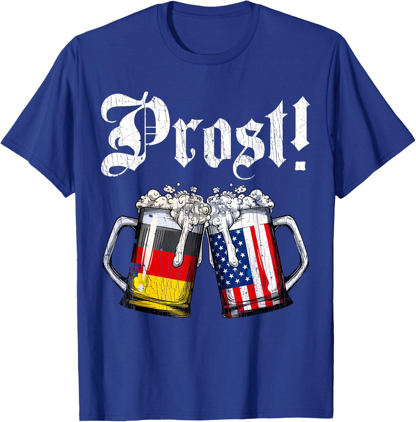 Prost Beer German American Flag Oktoberfest Men Women Mug T-Shirt - T-Shirt | Royal