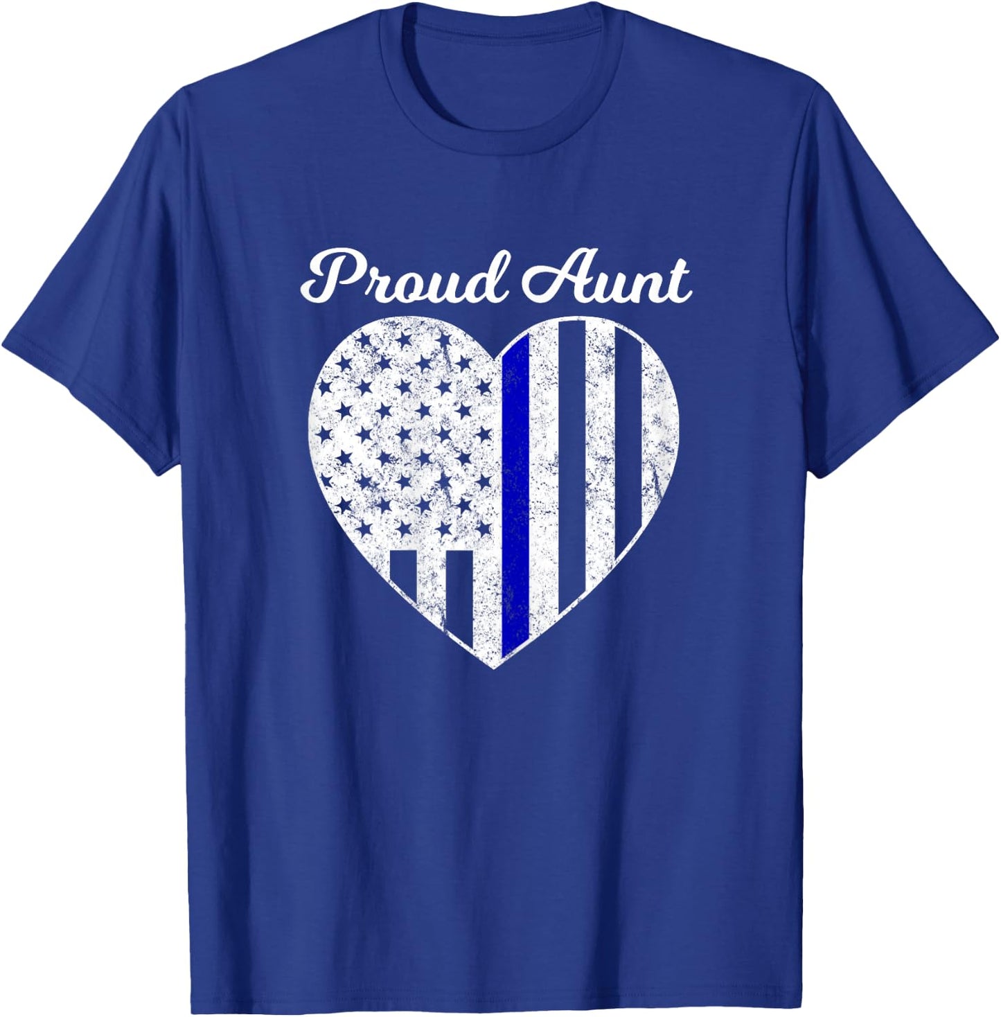 Proud Aunt of A Police Officer Thin Blue Line T-Shirt - T-Shirt | Royal