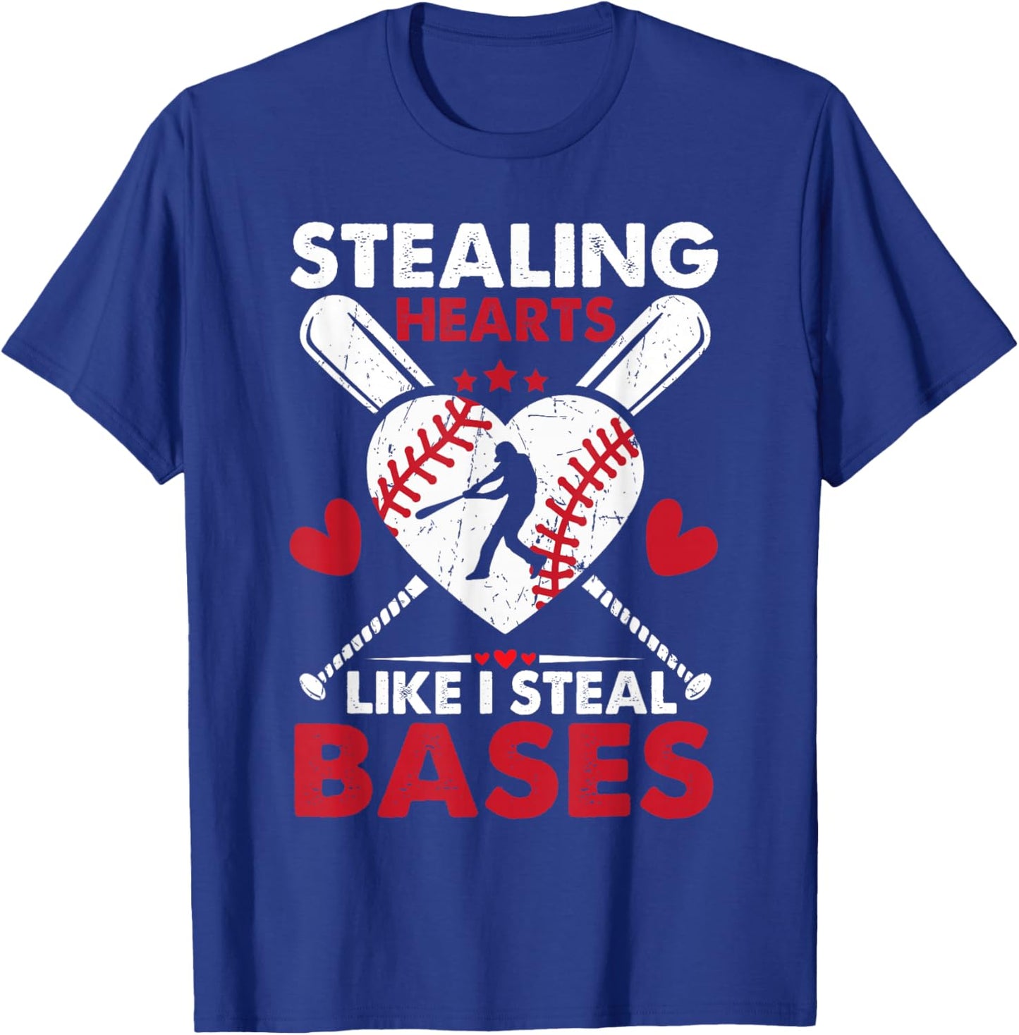 Stealing Hearts Like I Steal Bases, Softball Baseball T-Shirt - T-Shirt | Royal