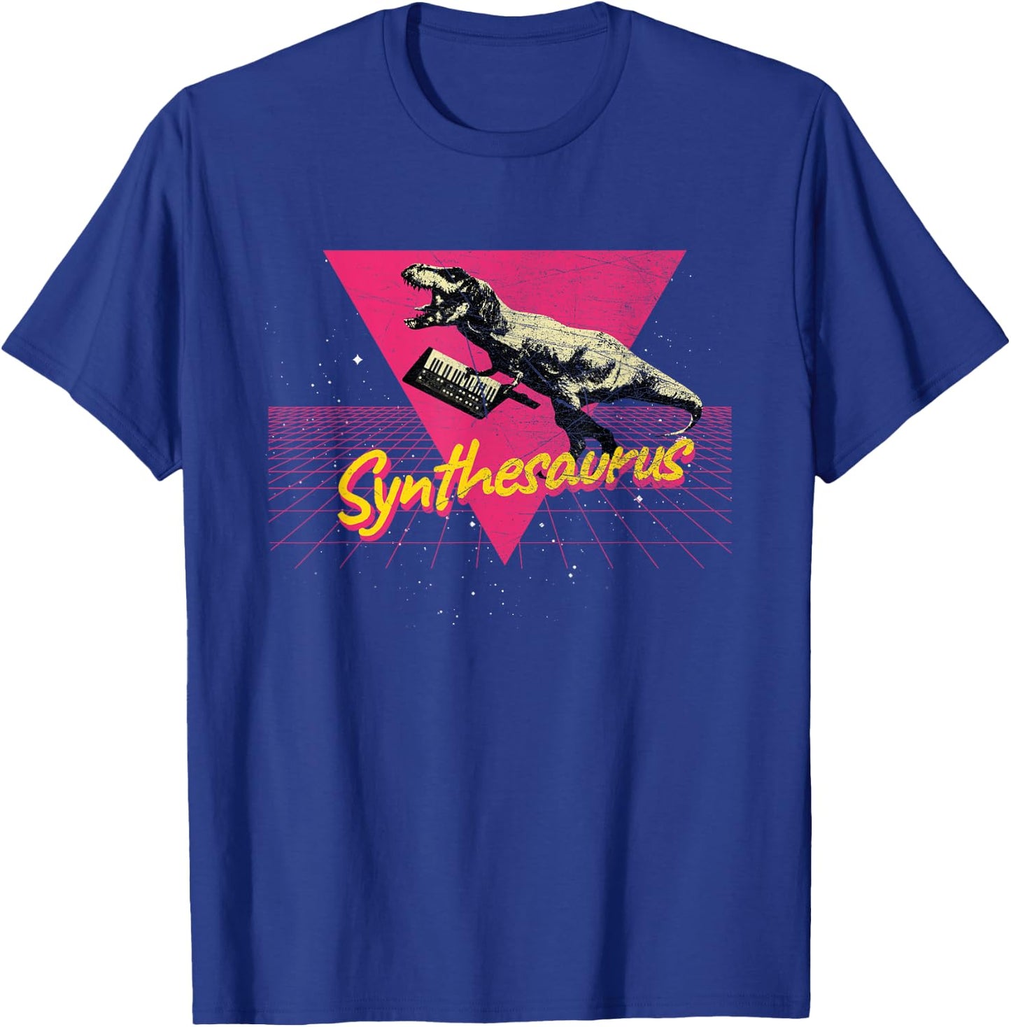 Analog Synth Techno Producer ADSR Nerd Keytar Synthesaurus Funny Synthesizer Nerd Vintage Synth Adults Small Classic Fit Black T-Shirt - T-Shirt | Royal