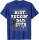 Best Puckin' Dad Ever Shirt Ice Hockey American Flag Gift T-Shirt - T-Shirt | Royal