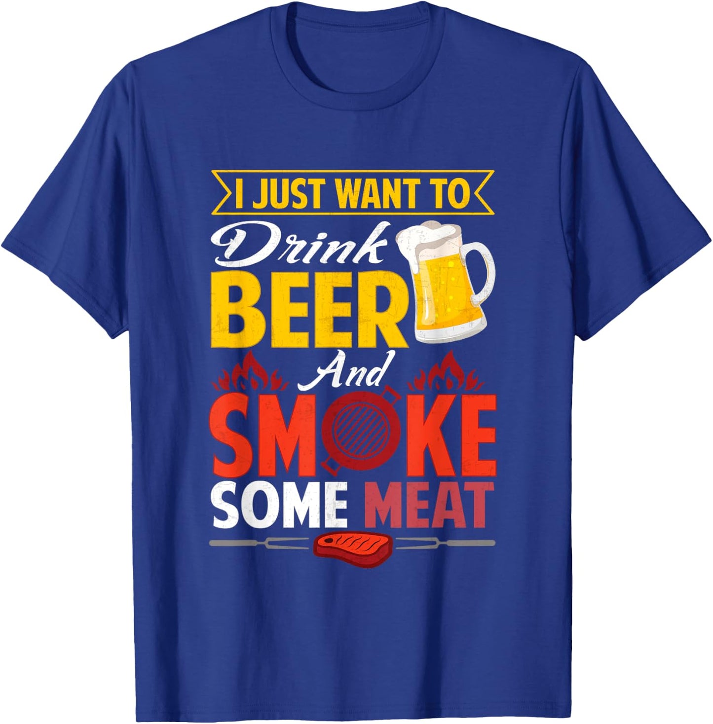 Pitmaster Shirt Gift Drink Beer Smoke Meat BBQ Smoking T-Shirt - T-Shirt | Royal
