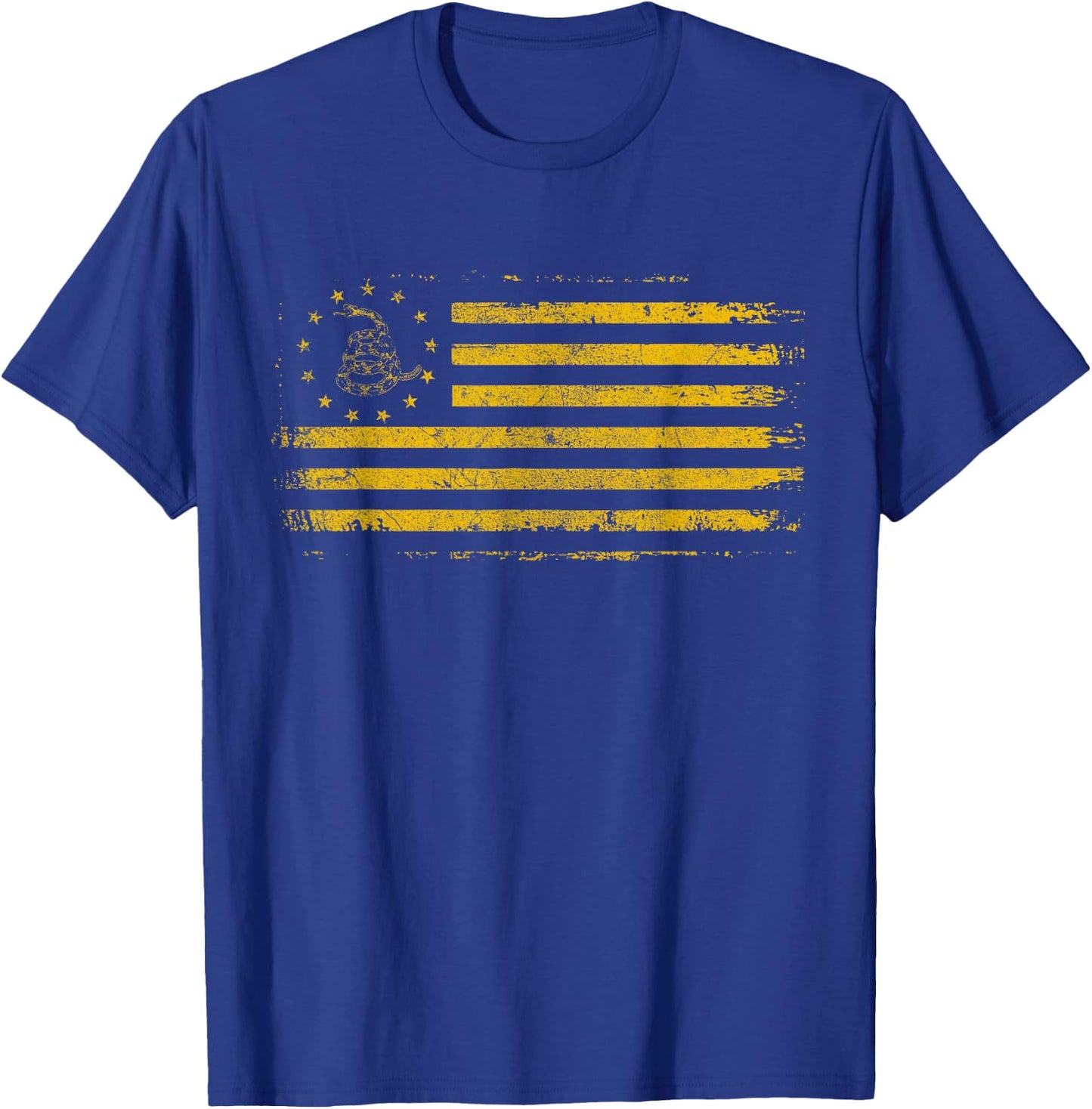 Gadsden & Betsy Ross Flag - 13 Colonies - Snake Yellow T-Shirt - T-Shirt | Royal