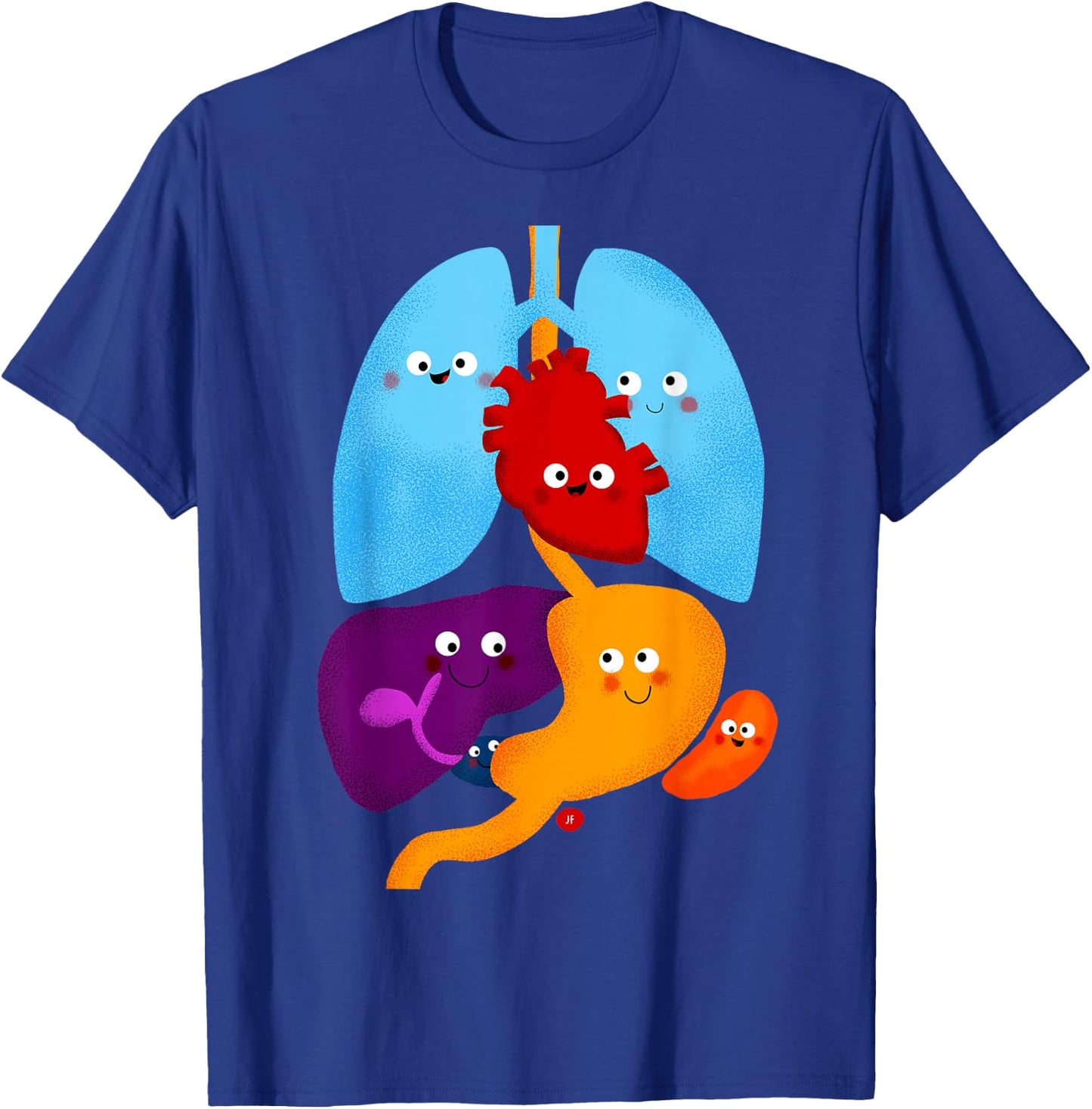 Jen Farley Stuff Cute Anatomy and Physiology Heart Lung Organs T-Shirt - T-Shirt | Royal