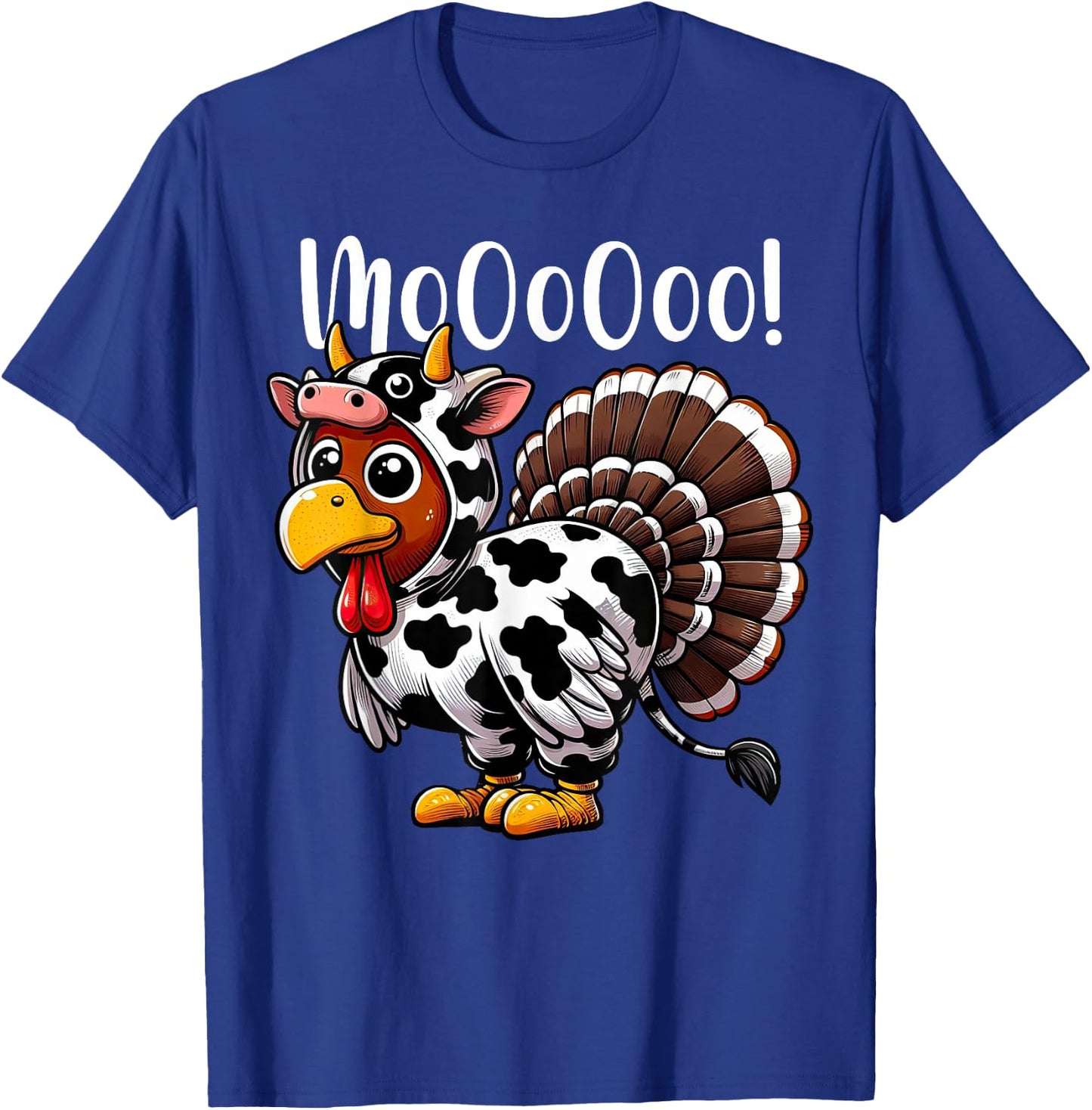 Turkey Moo Cow Costume Funny Thanksgiving T-Shirt - T-Shirt | Royal