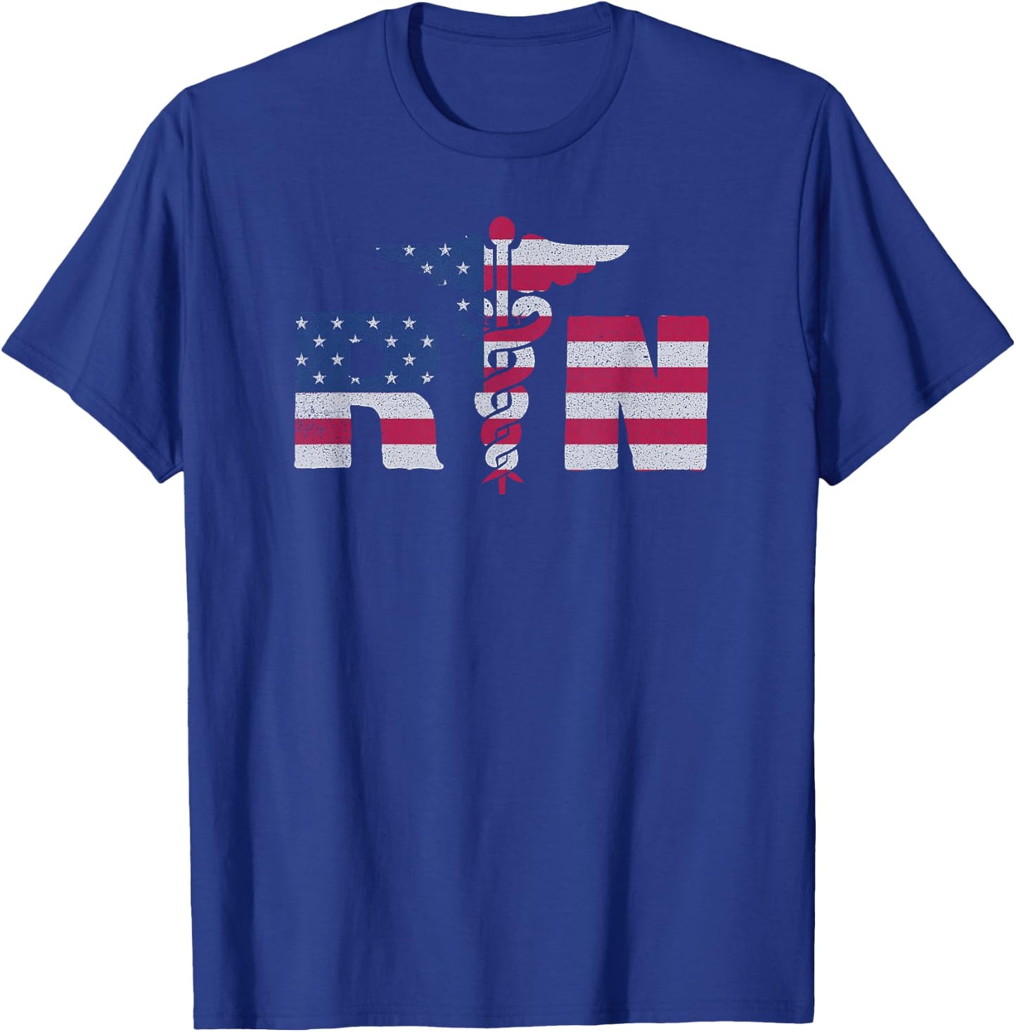 Nurse Appreciation Gift Shirt RN American Flag July 4th T-Shirt - T-Shirt | Royal