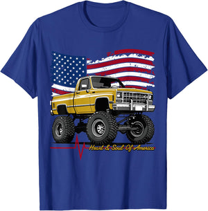 Lifted 4wd Squarebody Truck Vintage Classic American Freedom T-Shirt - T-Shirt | Royal