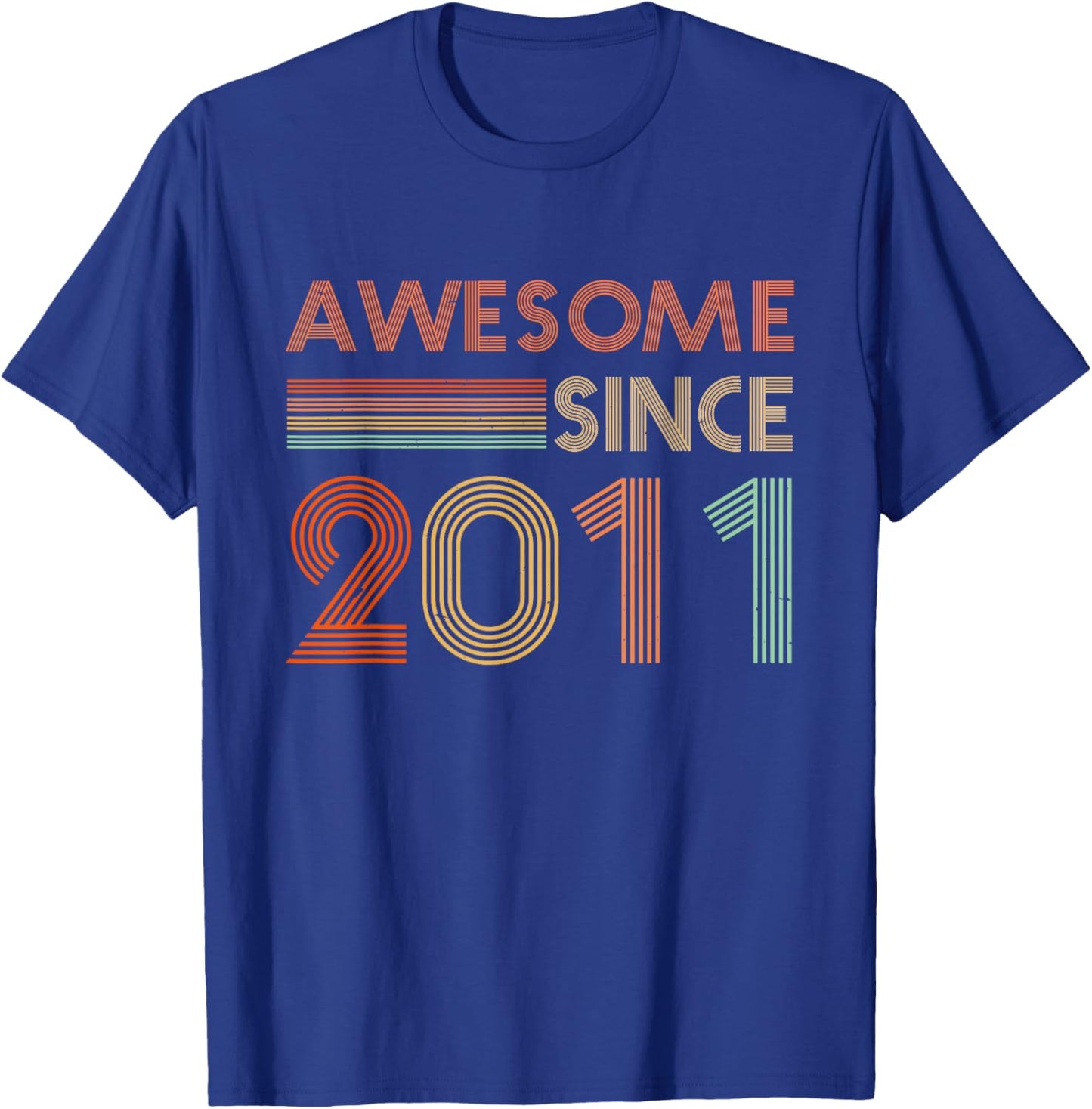 Retro Awesome Since 2011 Vintage 15th Birthday 15 Years Old T-Shirt - T-Shirt | Royal