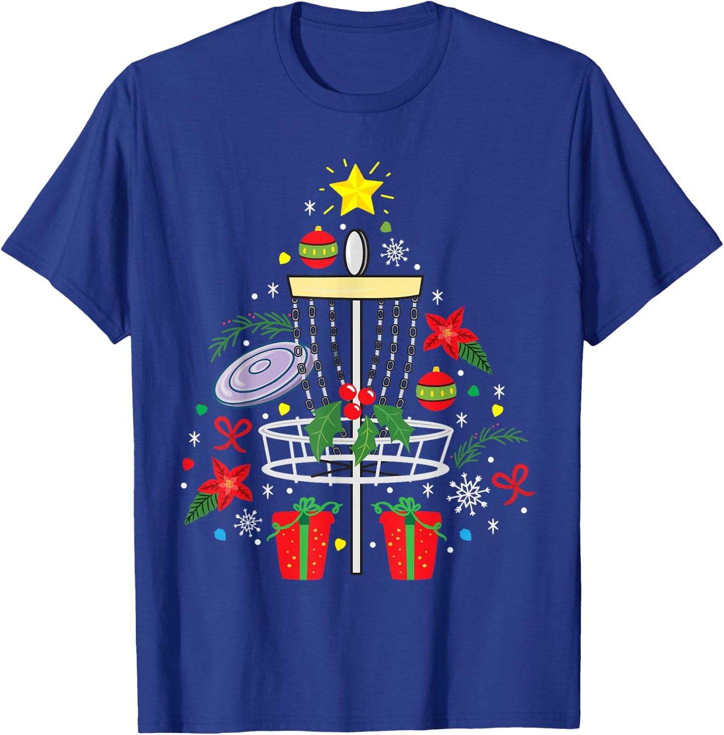 Disc Golf Frisbee Christmas Ornament Tree Funny Gift Men T-Shirt - T-Shirt | Royal