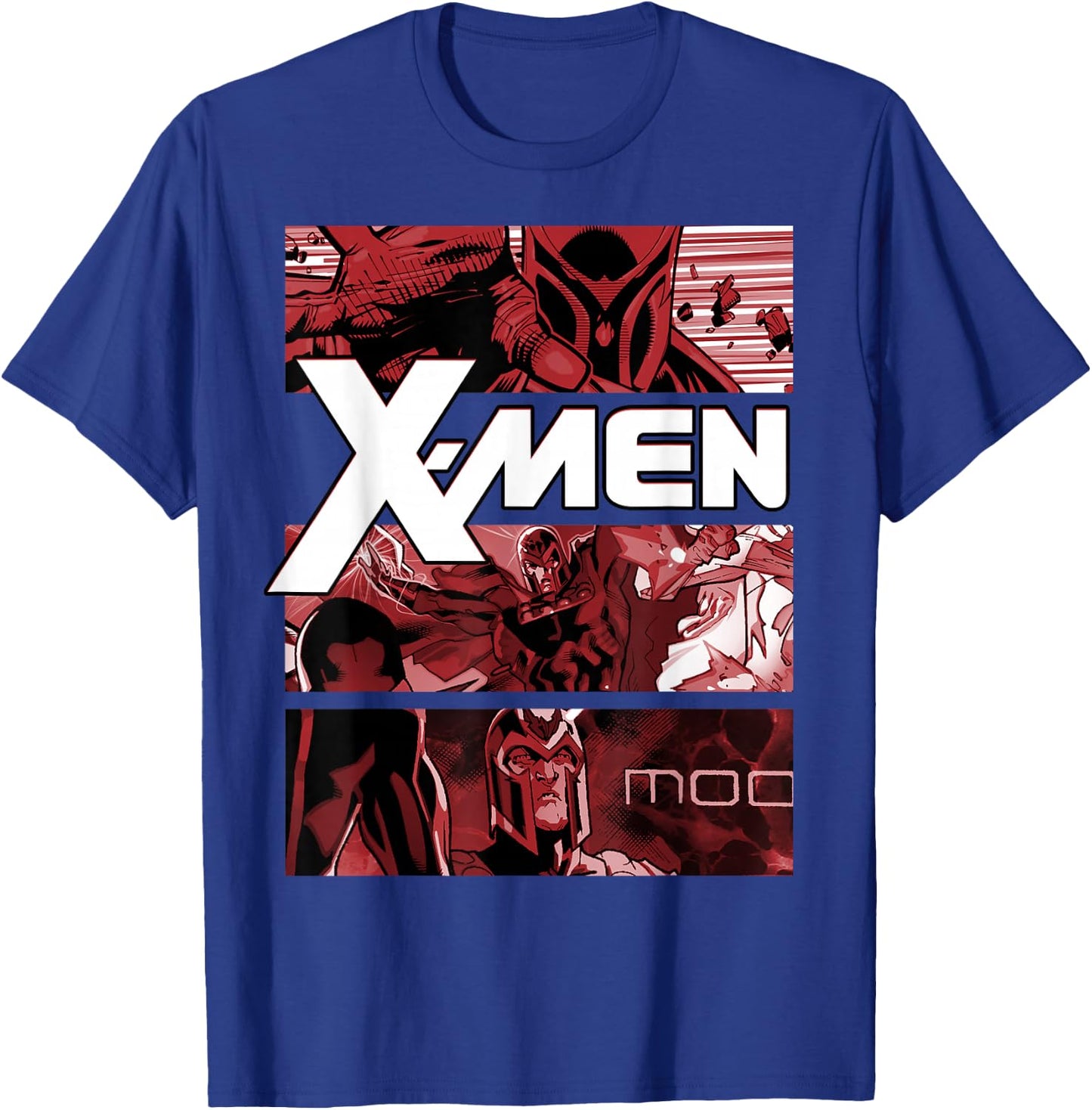 Marvel X-Men Magneto Comic Panel Art Stack Graphic T-Shirt - T-Shirt | Royal