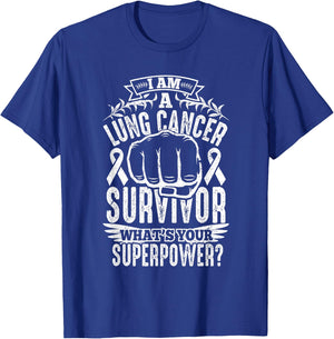 Lung Cancer Survivor Awareness T Shirt Women Men Kids T-Shirt - T-Shirt | Royal